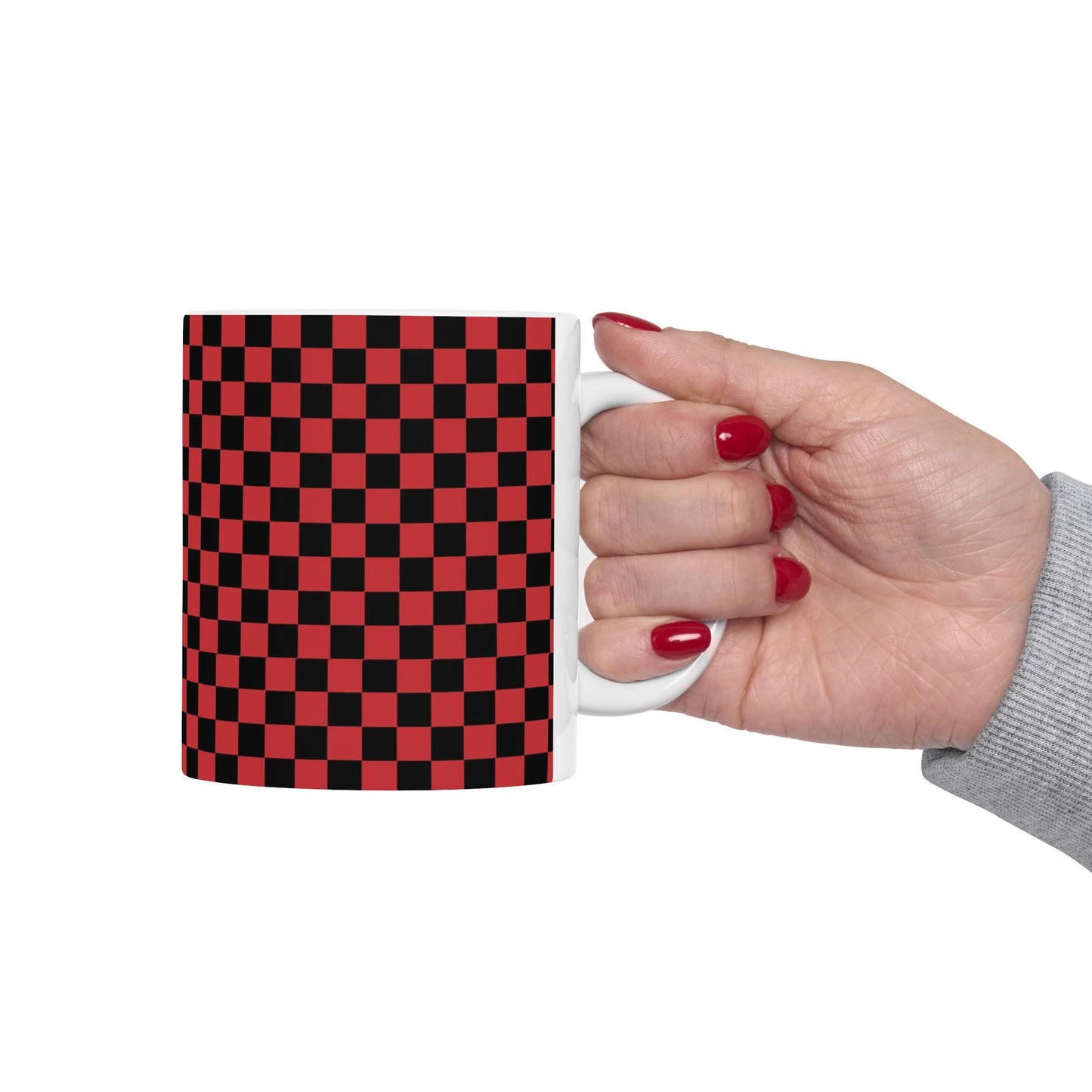 Checkerboard Red / Black Cup