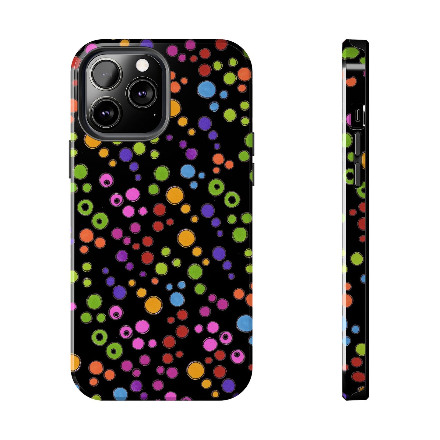 Dog Dots Black / Multi Phone Case
