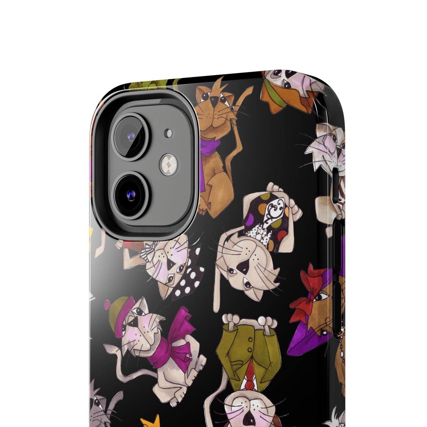 Spice Cats Tossed Black Phone Case