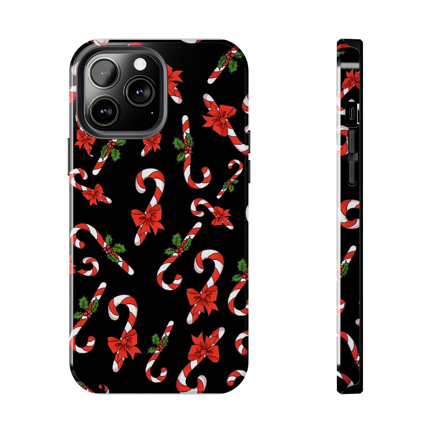 Candy Cane Crowd Black Phone Case