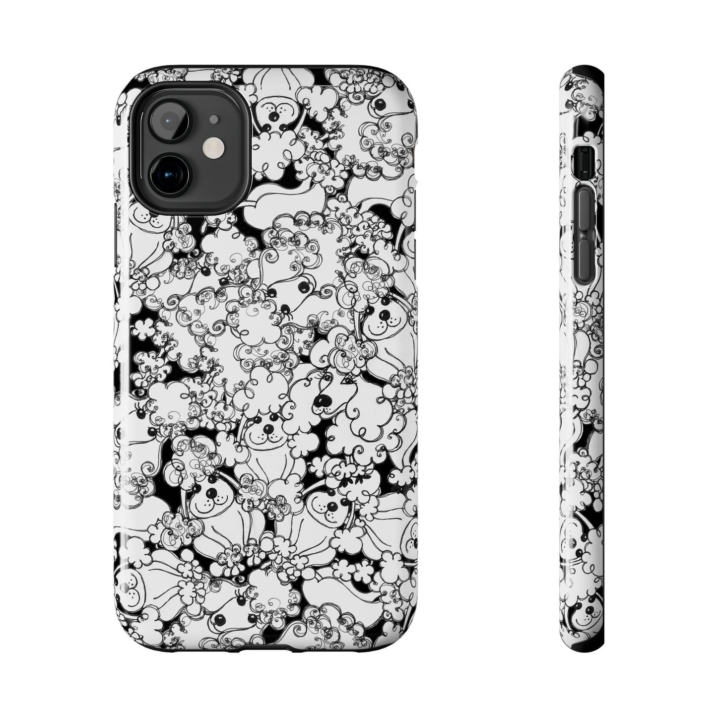 Poodle Party Black Phone Case