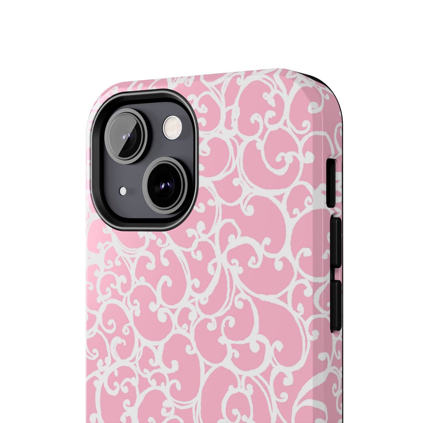Scrollie Pink / White Phone Case