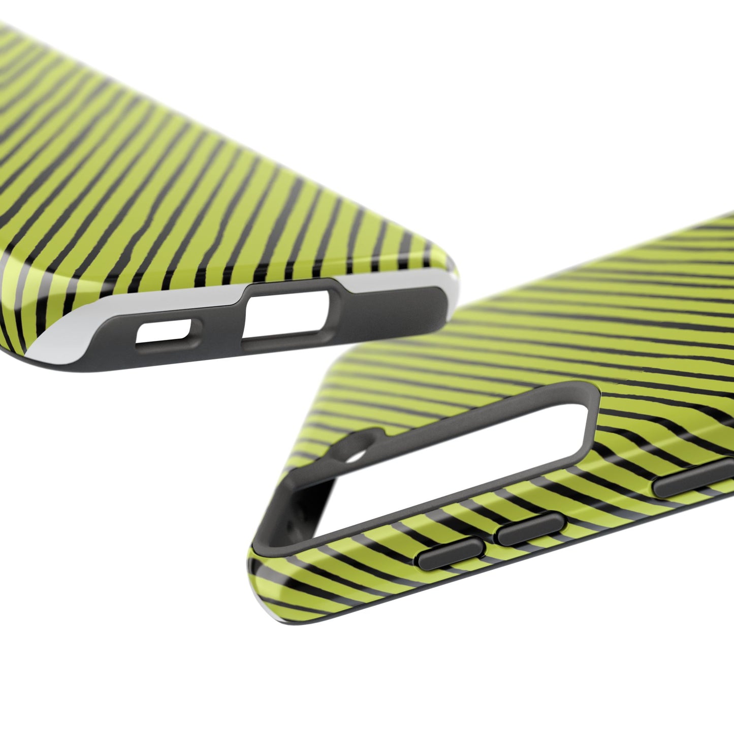 Quirky Bias Stripe Green / Black Phone Case