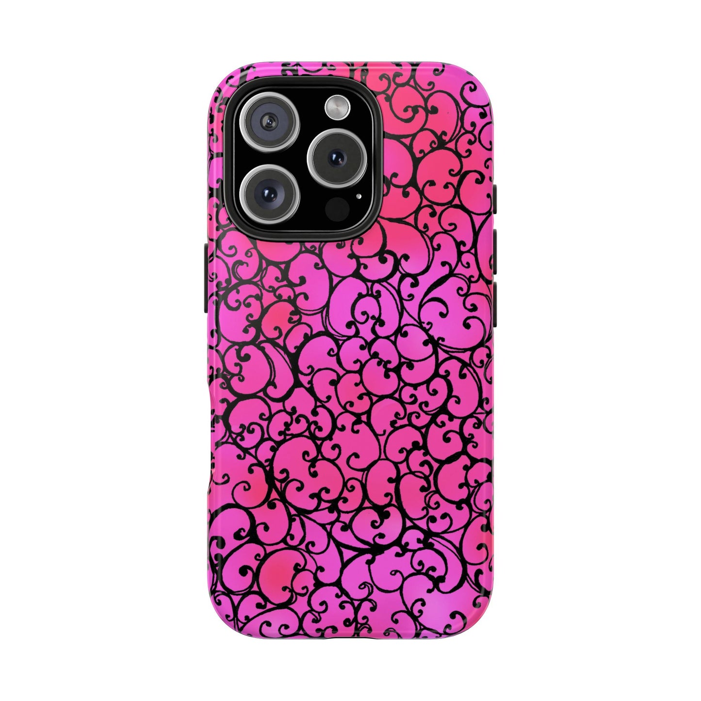 Scrollie Cerise / Black Phone Case