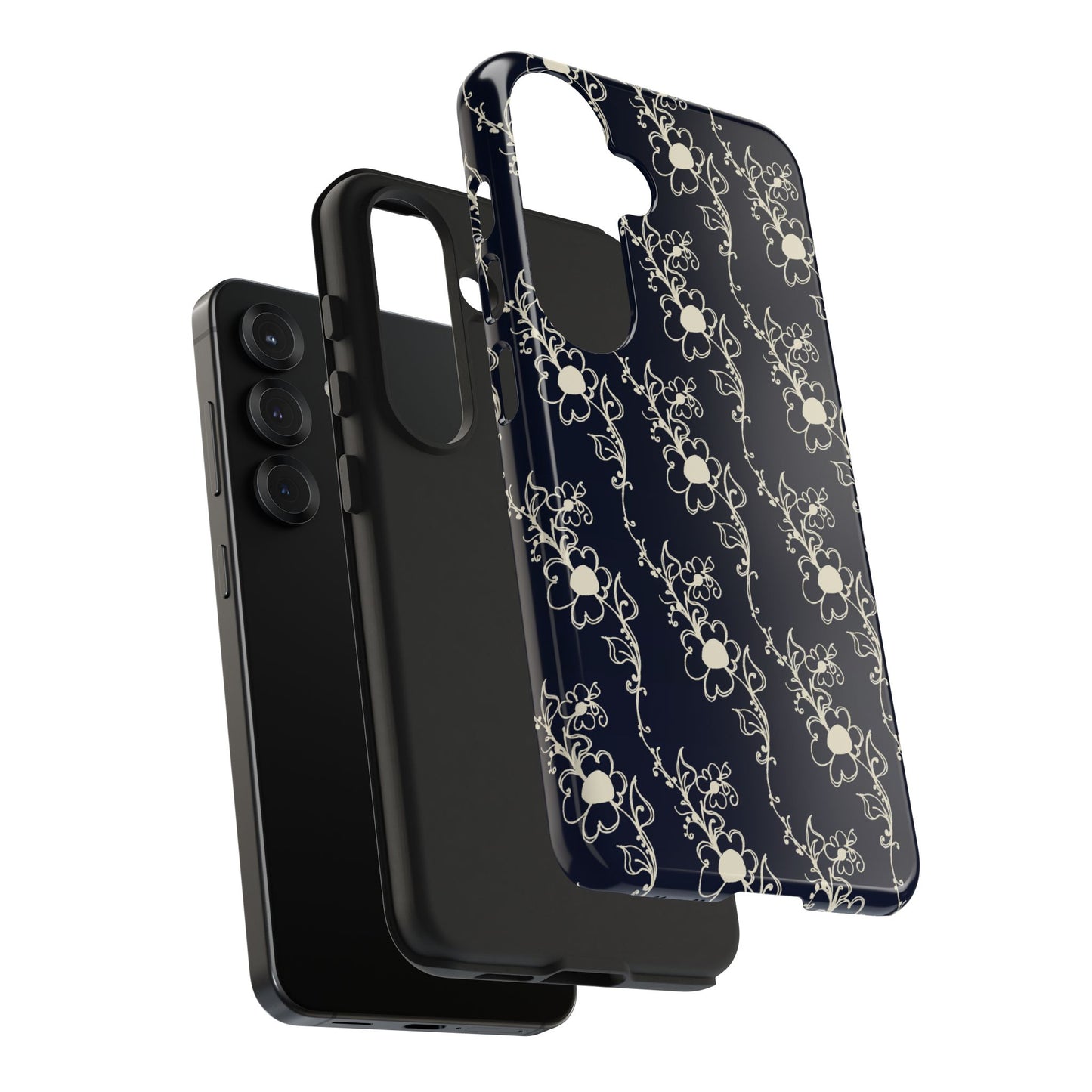 Diagonal Daisies Black / Ivory Phone Case