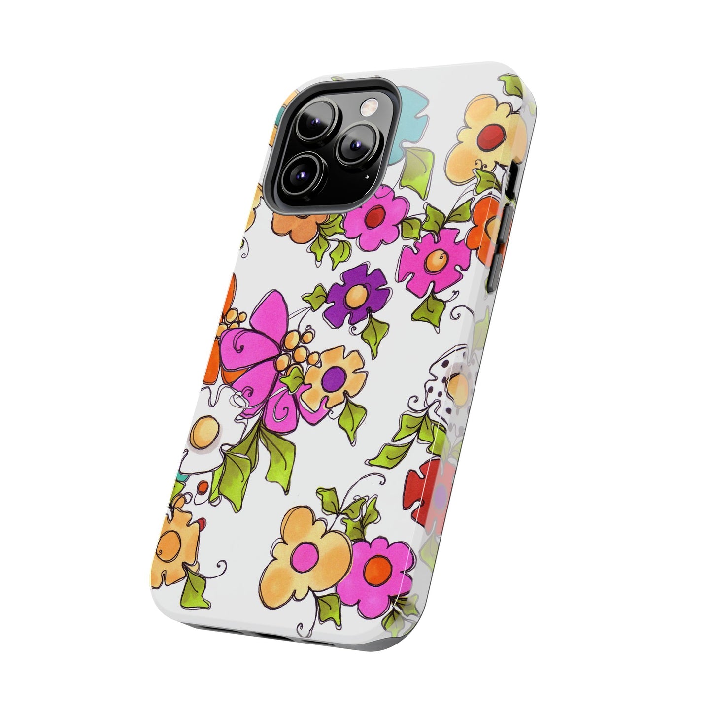 Happy Blooms White Phone Case