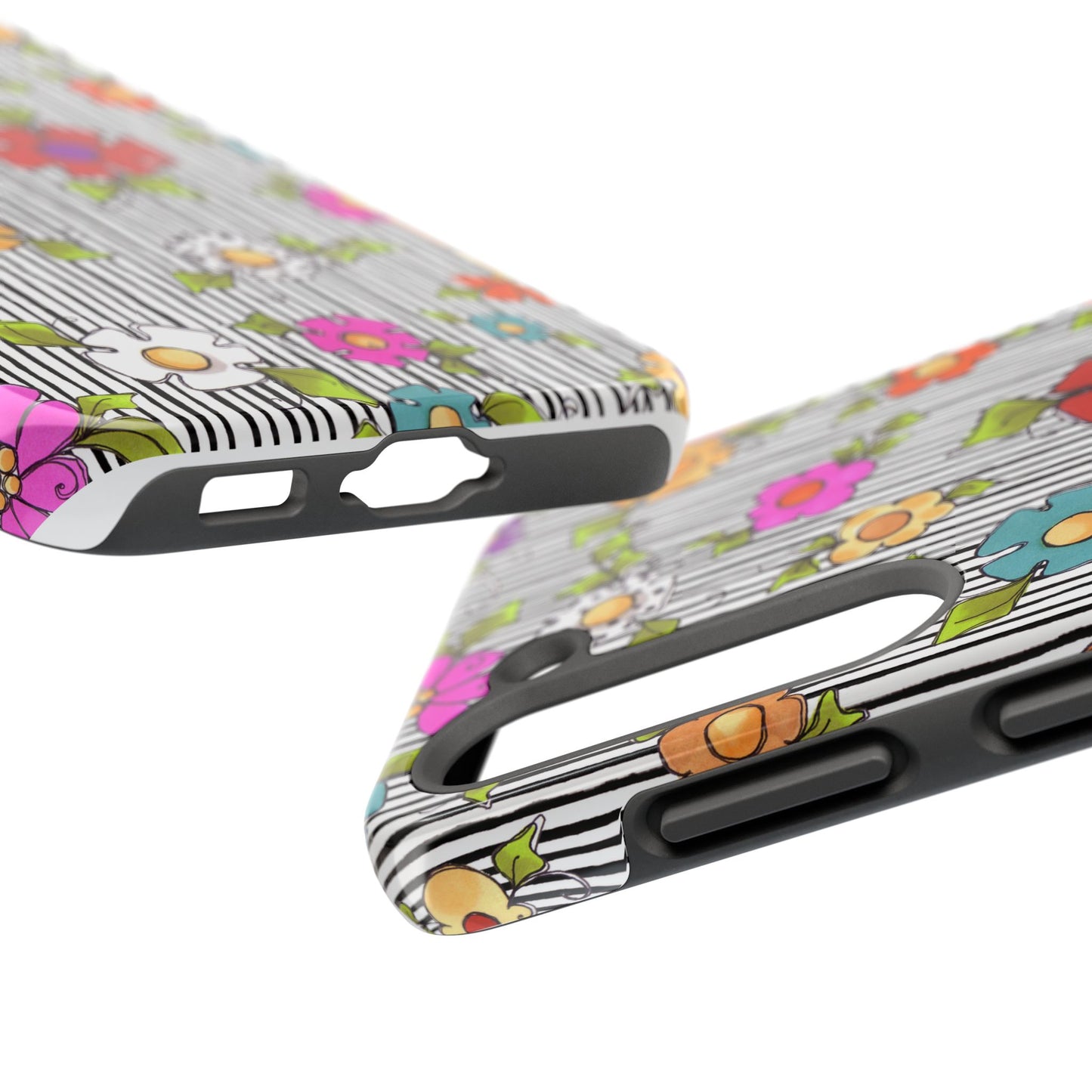 Dog Blooms White / Black Phone Case