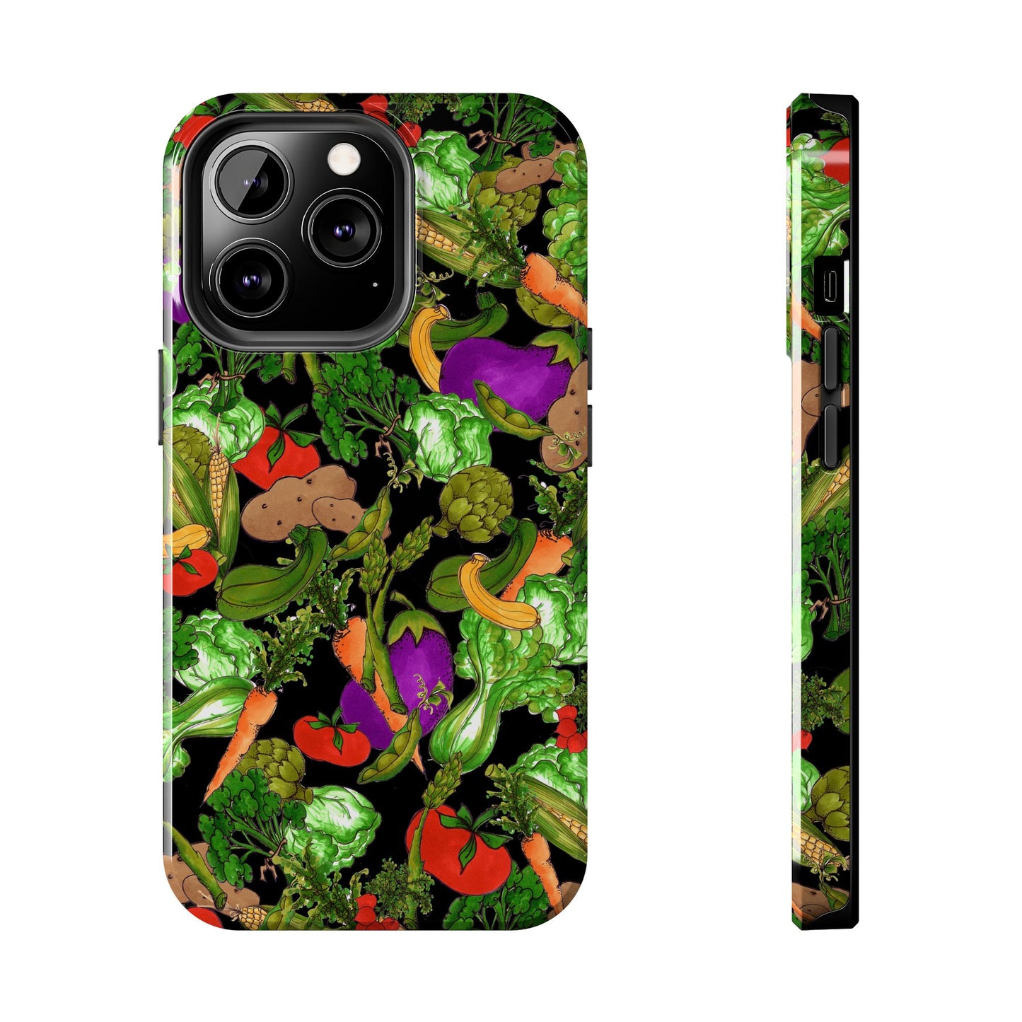Veggie Jungle Black Phone Case