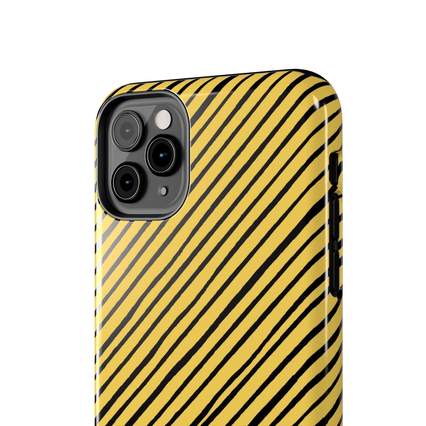 Quirky Bias Stripe Yellow / Black Phone Case