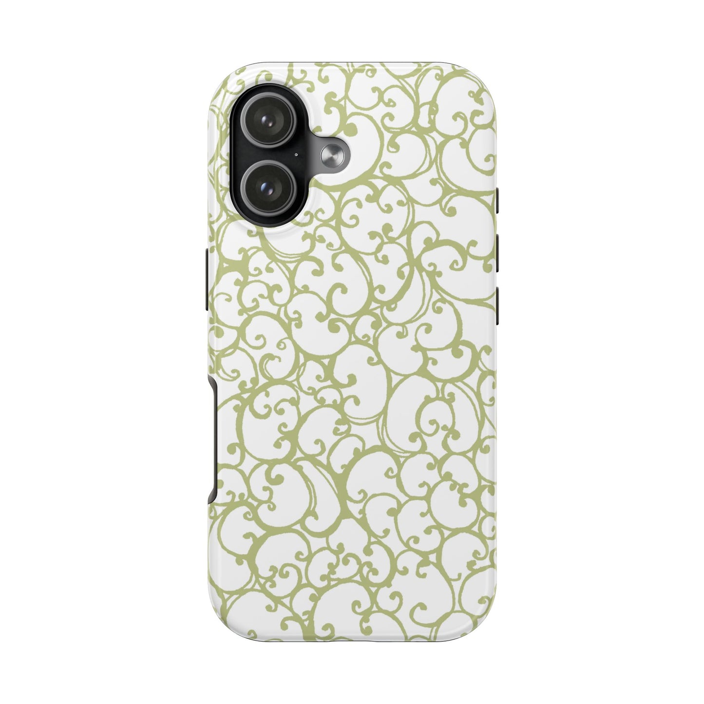 Scrollie White / Green Phone Case
