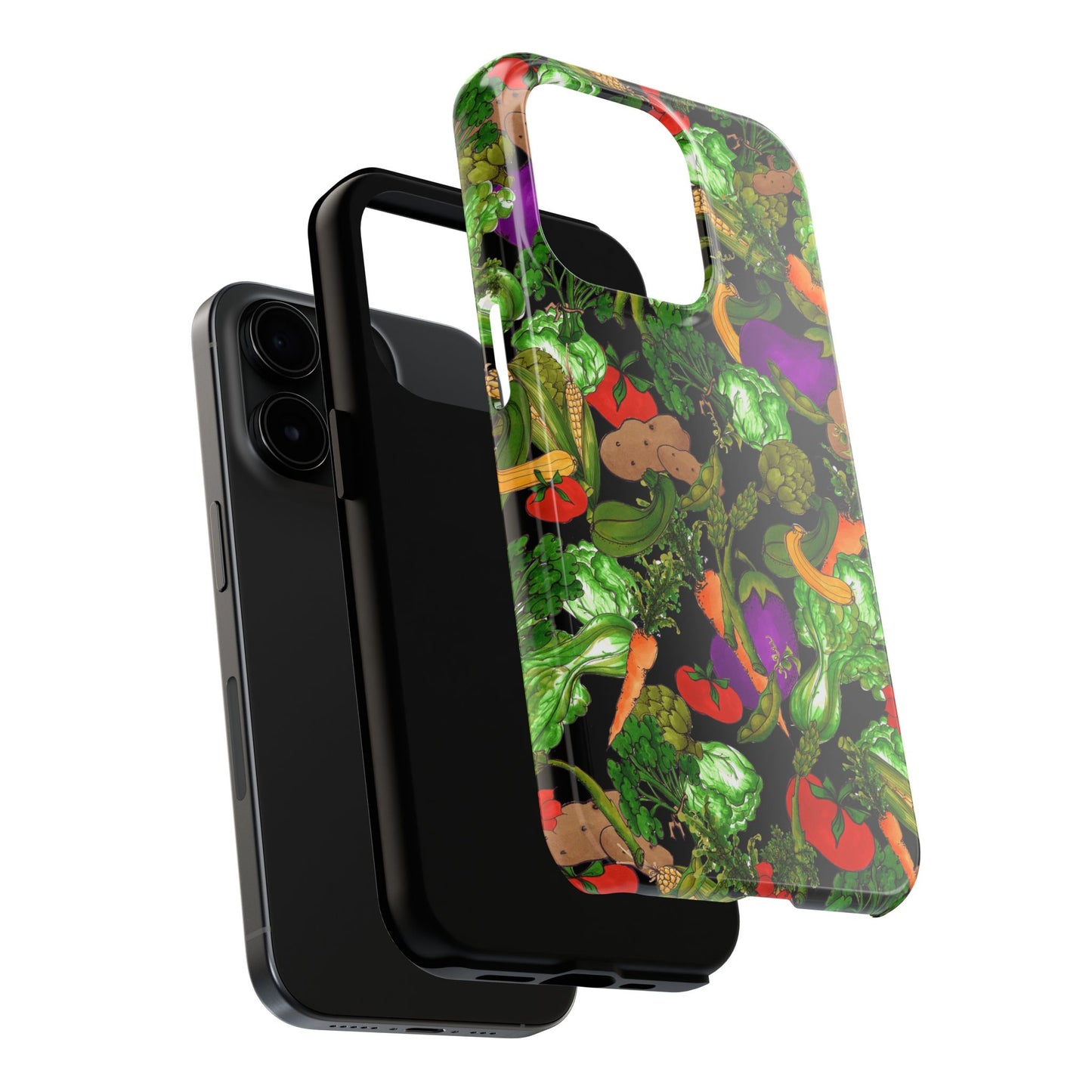 Veggie Jungle Black Phone Case