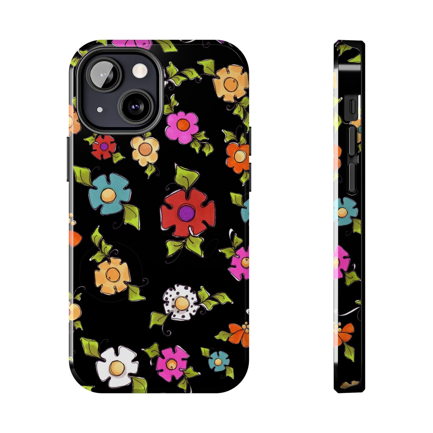 Dog Blooms Black Phone Case