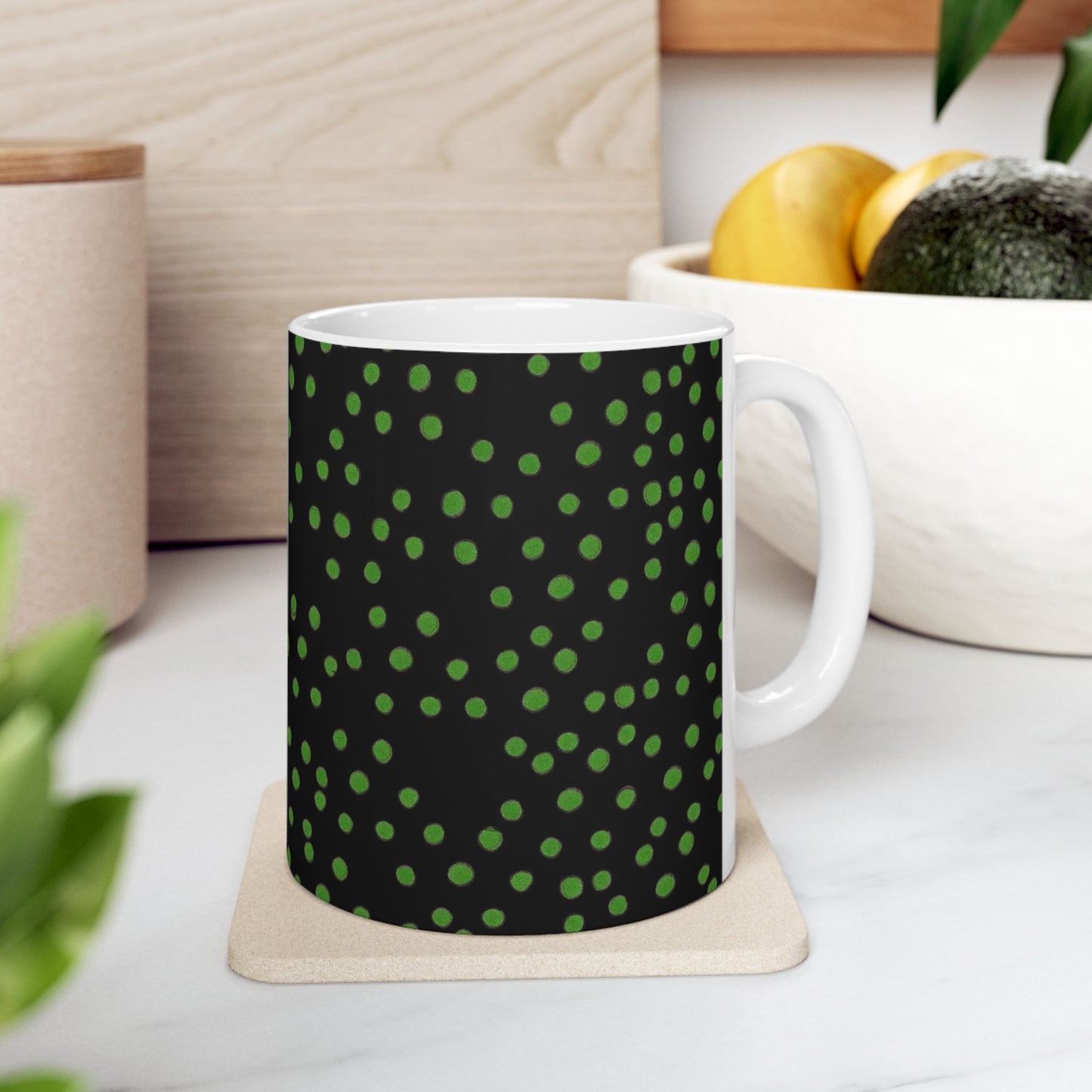 Dinky Dots Black / Green Cup