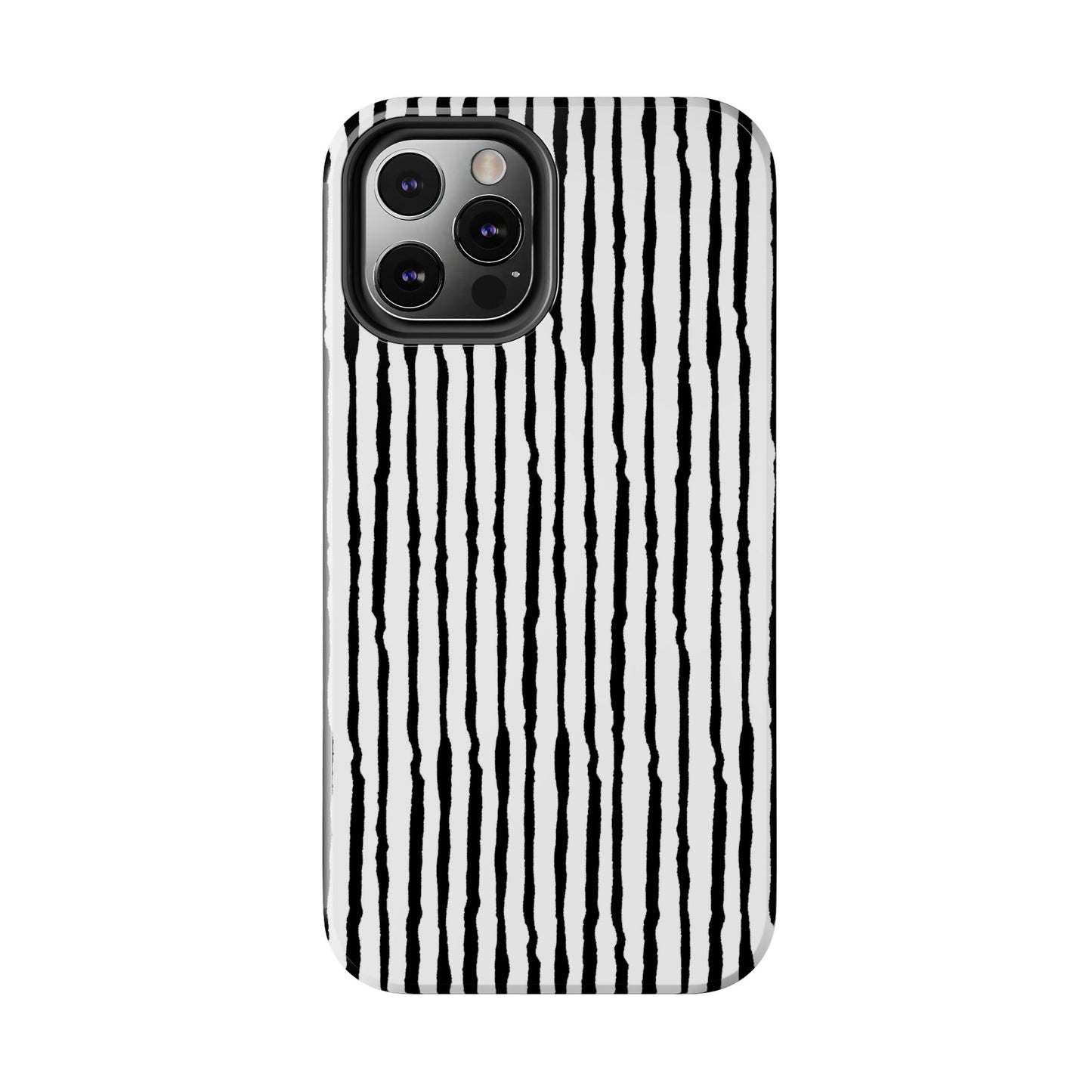 Sorta Stripe White / Black Phone Case