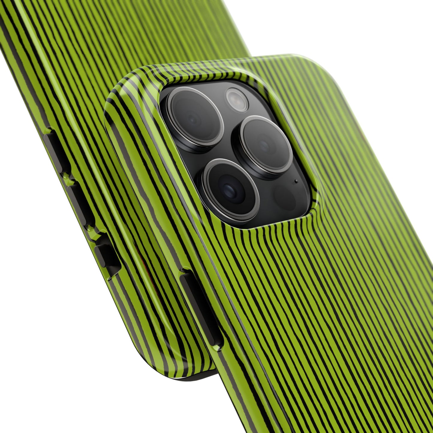 Quirky Pin Stripe Green / Black Phone Case
