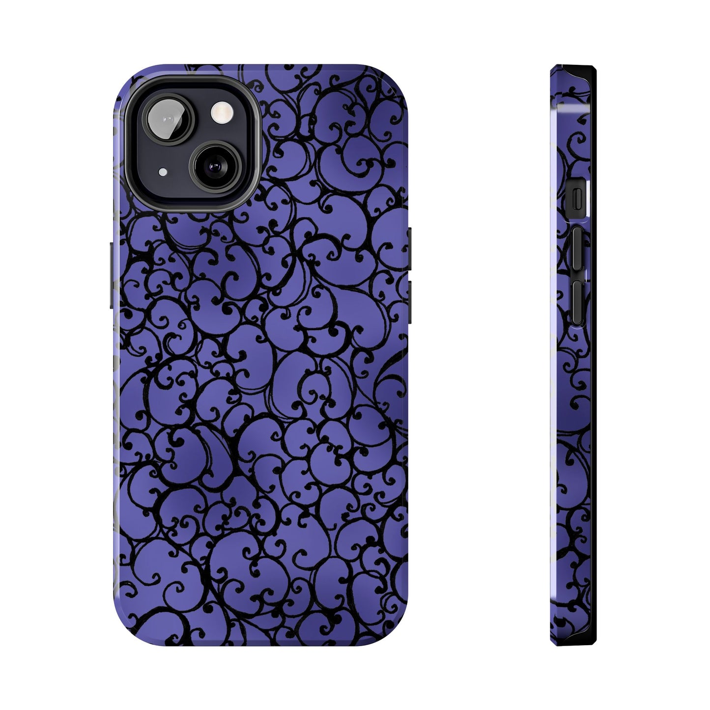Scrollie Violet / Black Phone Case