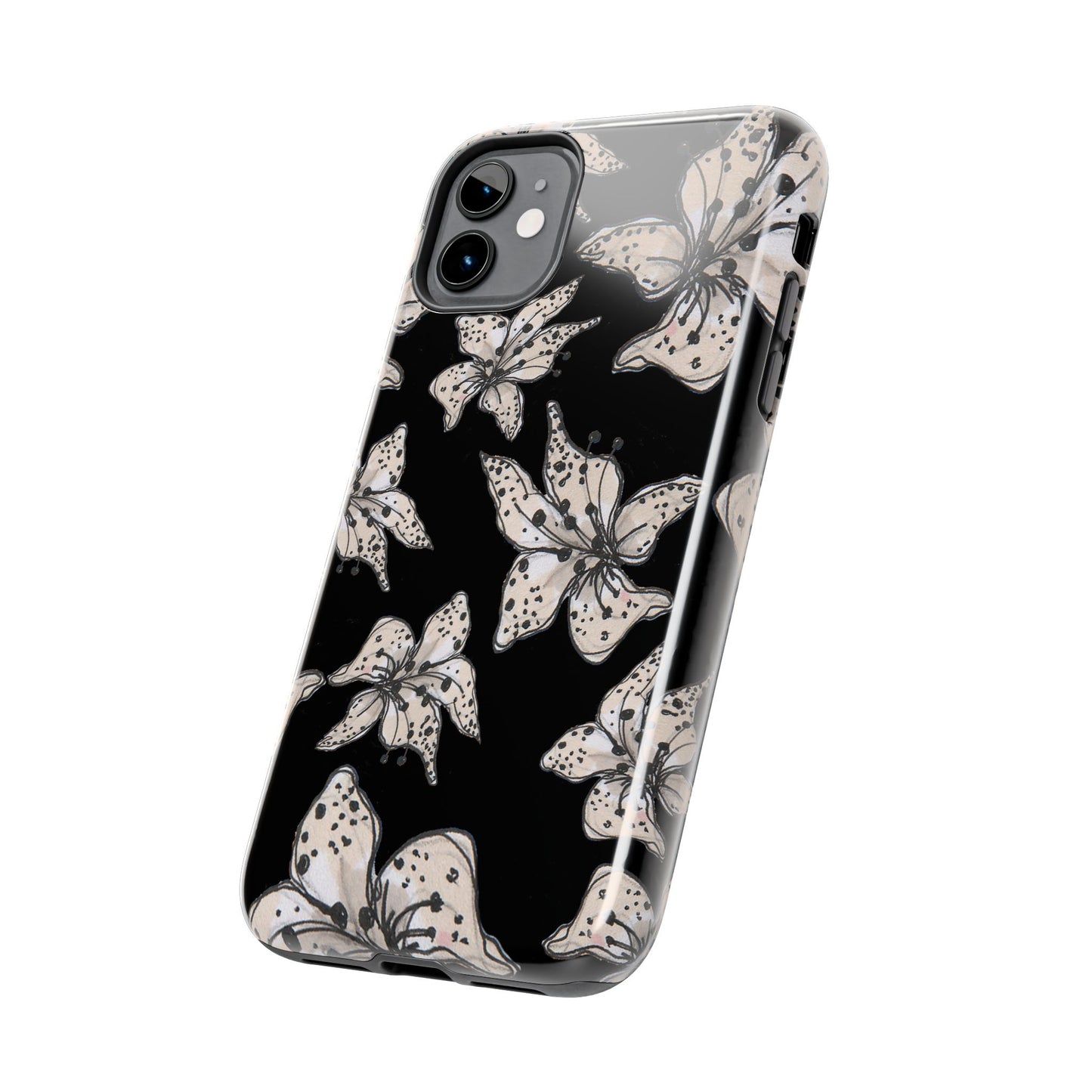 Spotted Lilies Black Phone Case