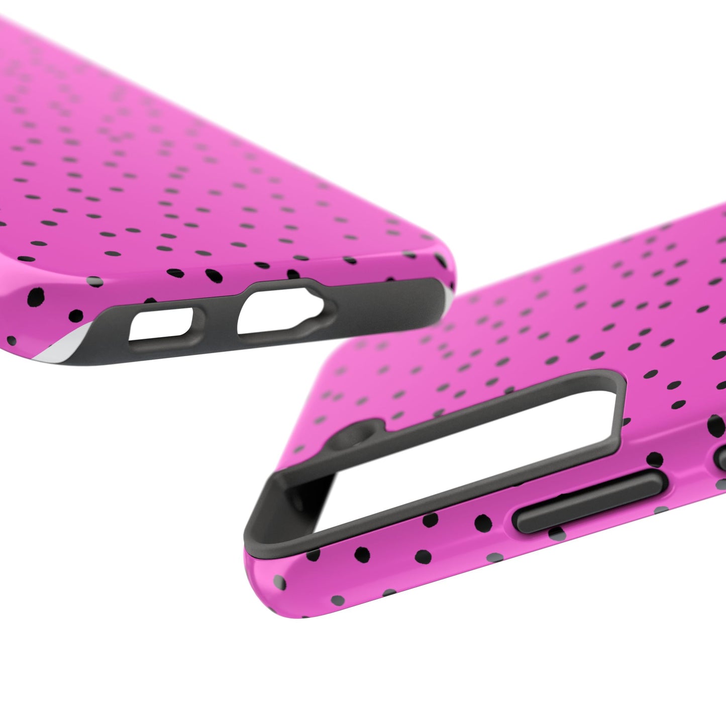 Dinky Dots Cerise / Black Phone Case
