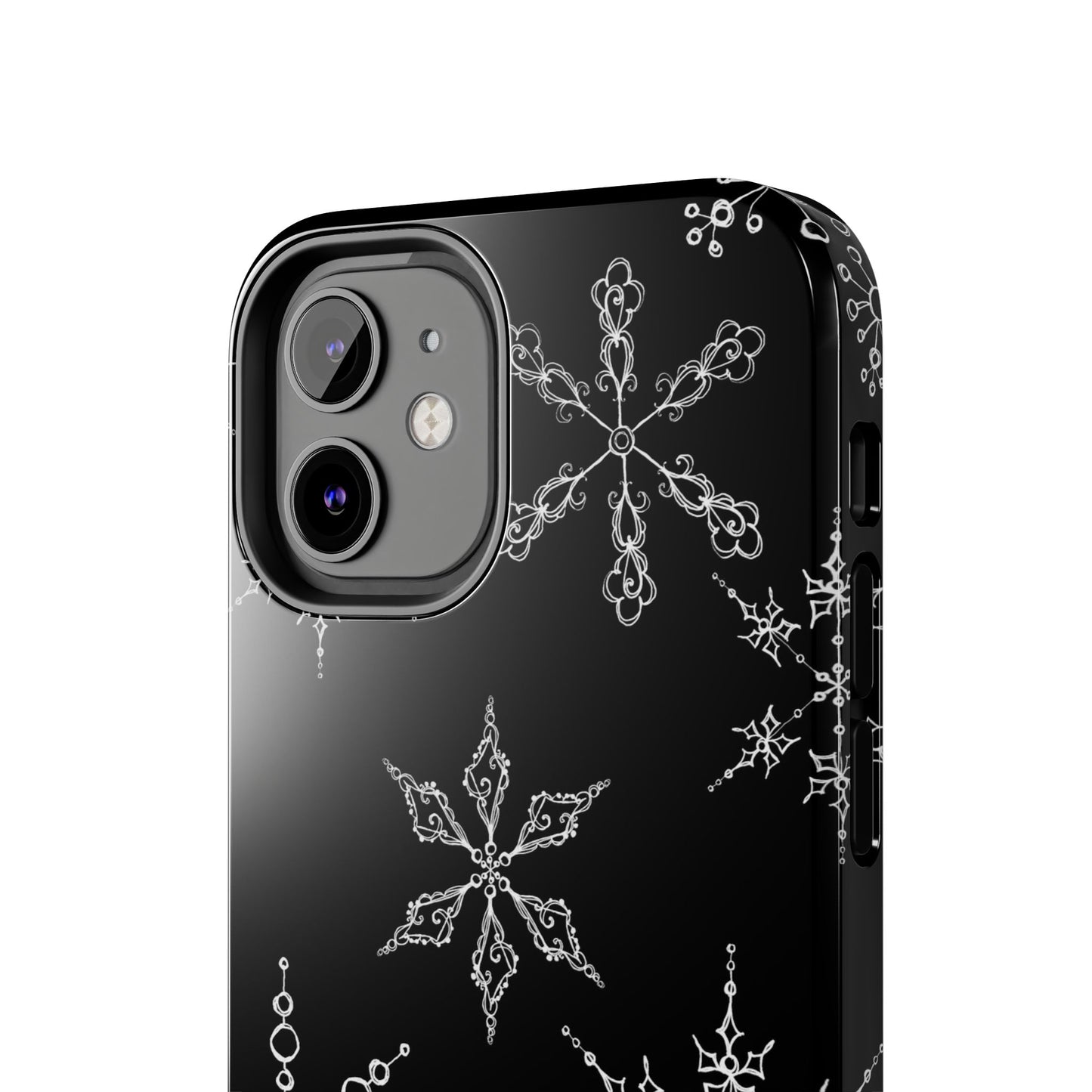 Snowflakes Black Phone Case