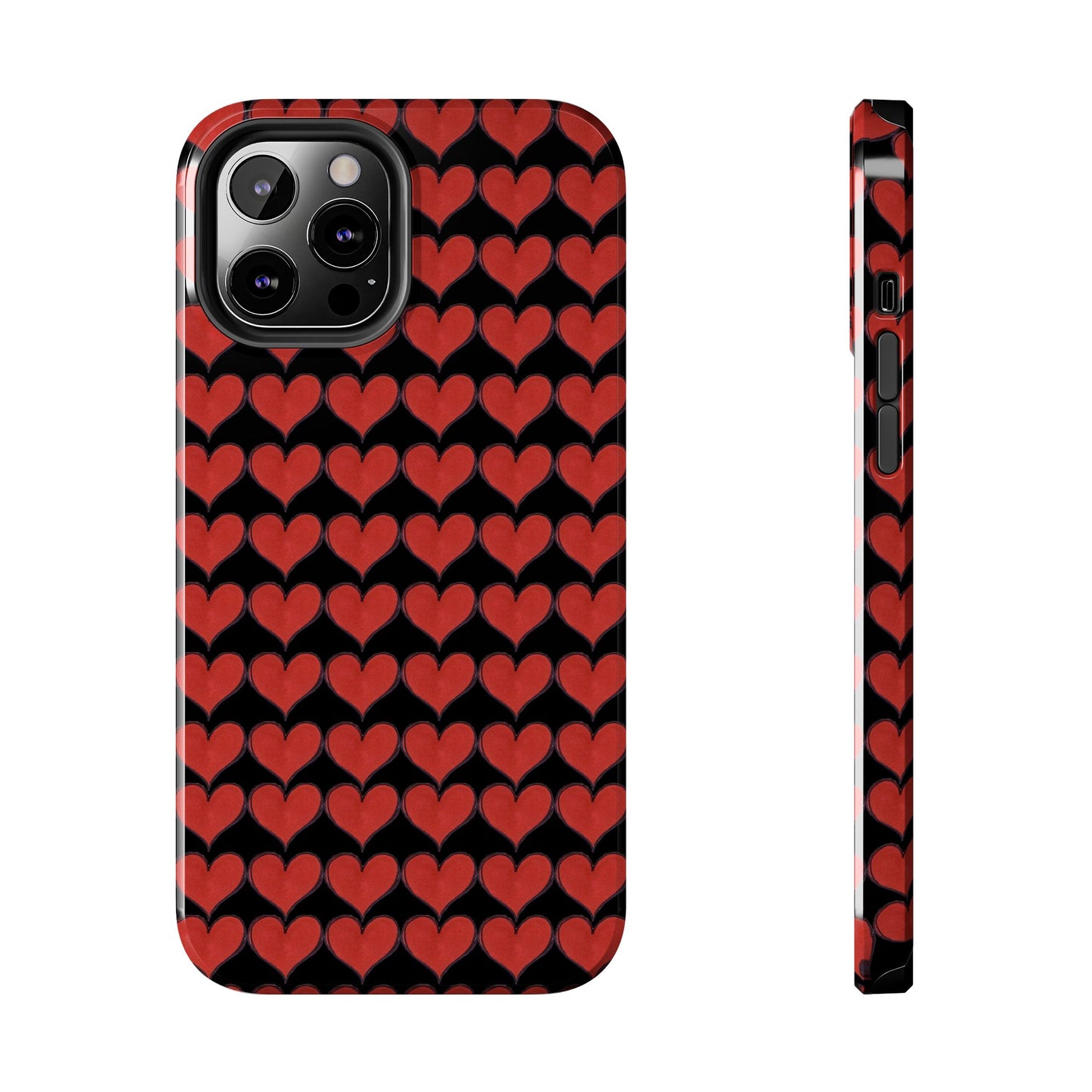 Heartbeats Black / Red Phone Case