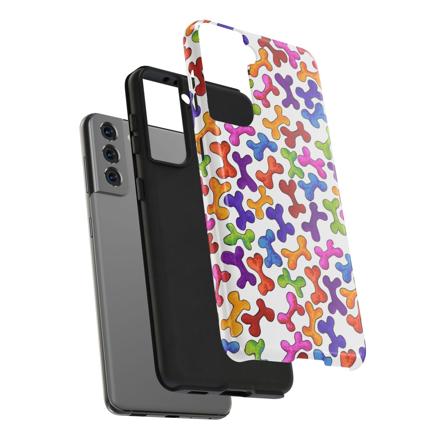 Fancy Bones White / Multi Phone Case