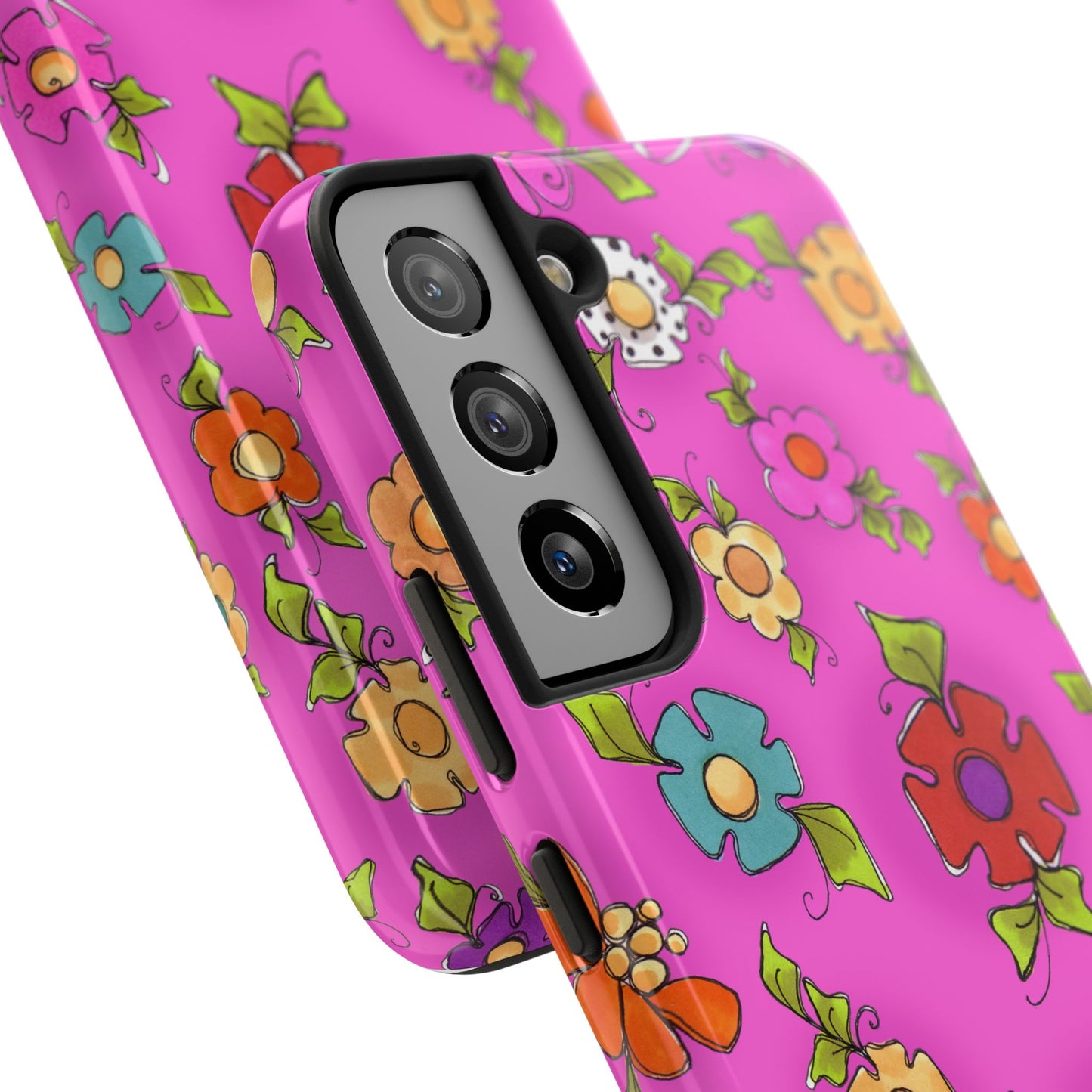 Happy Blooms Cerise Phone Case