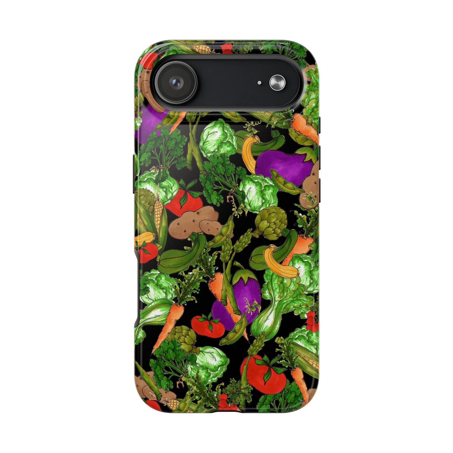 Veggie Jungle Black Phone Case
