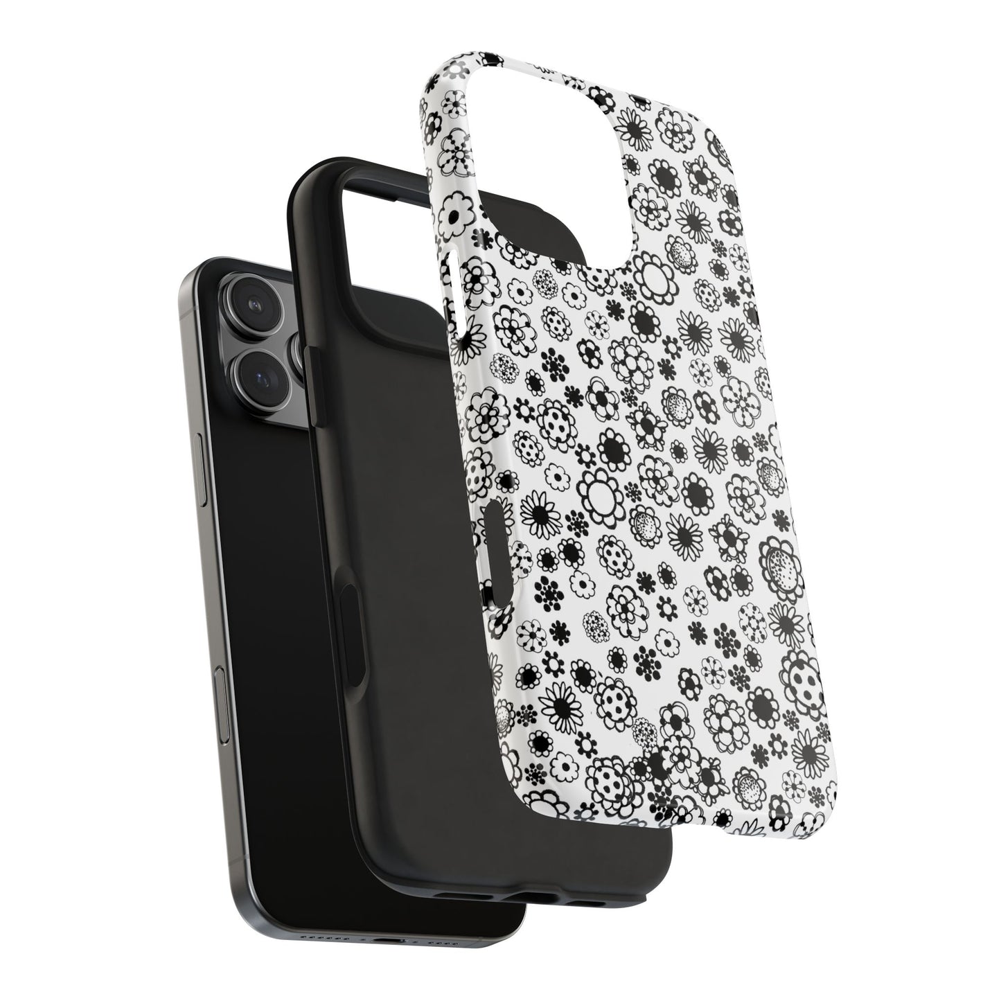 Posie Dots White / Black Phone Case