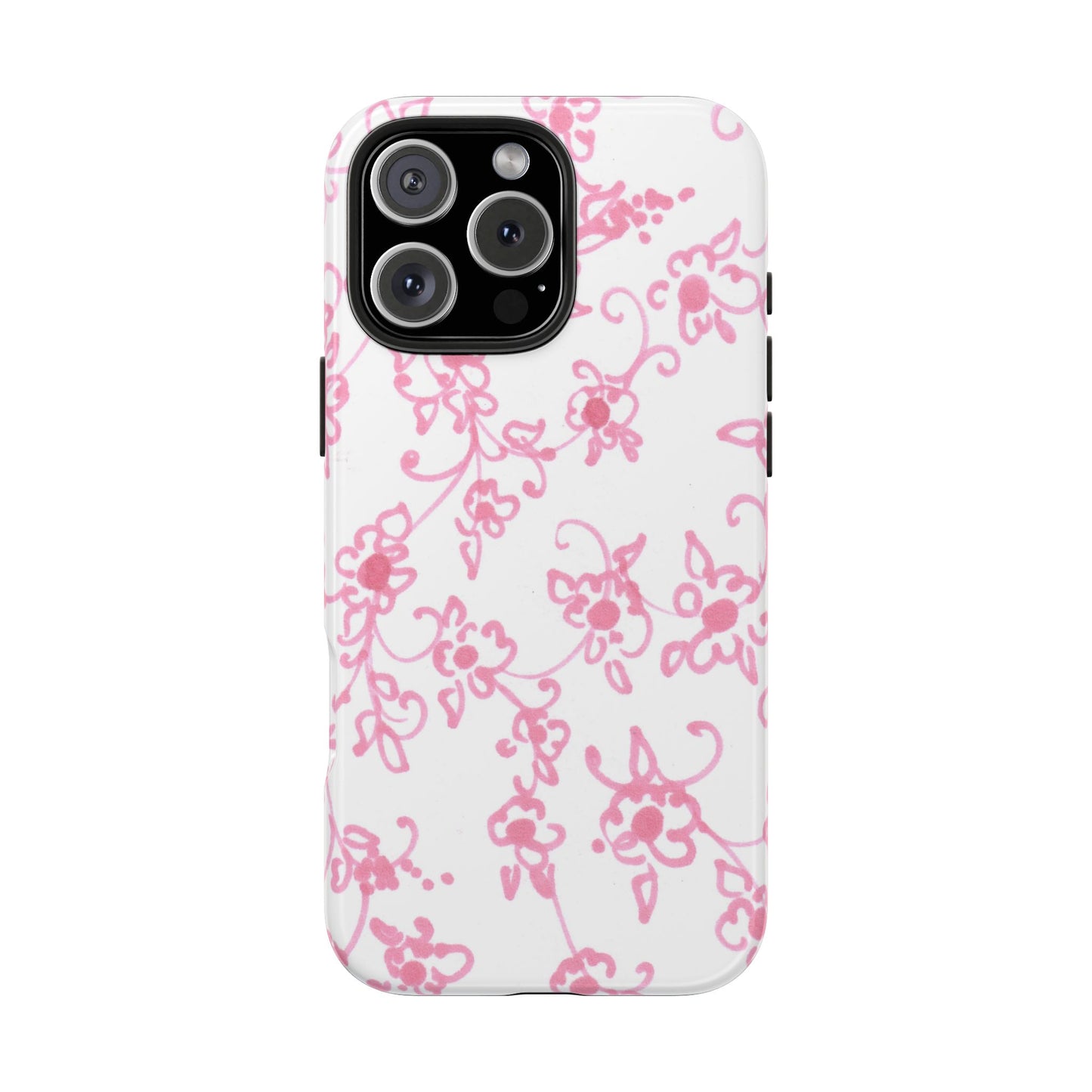 Juliette Ladies White / Pink Flowers Phone Case