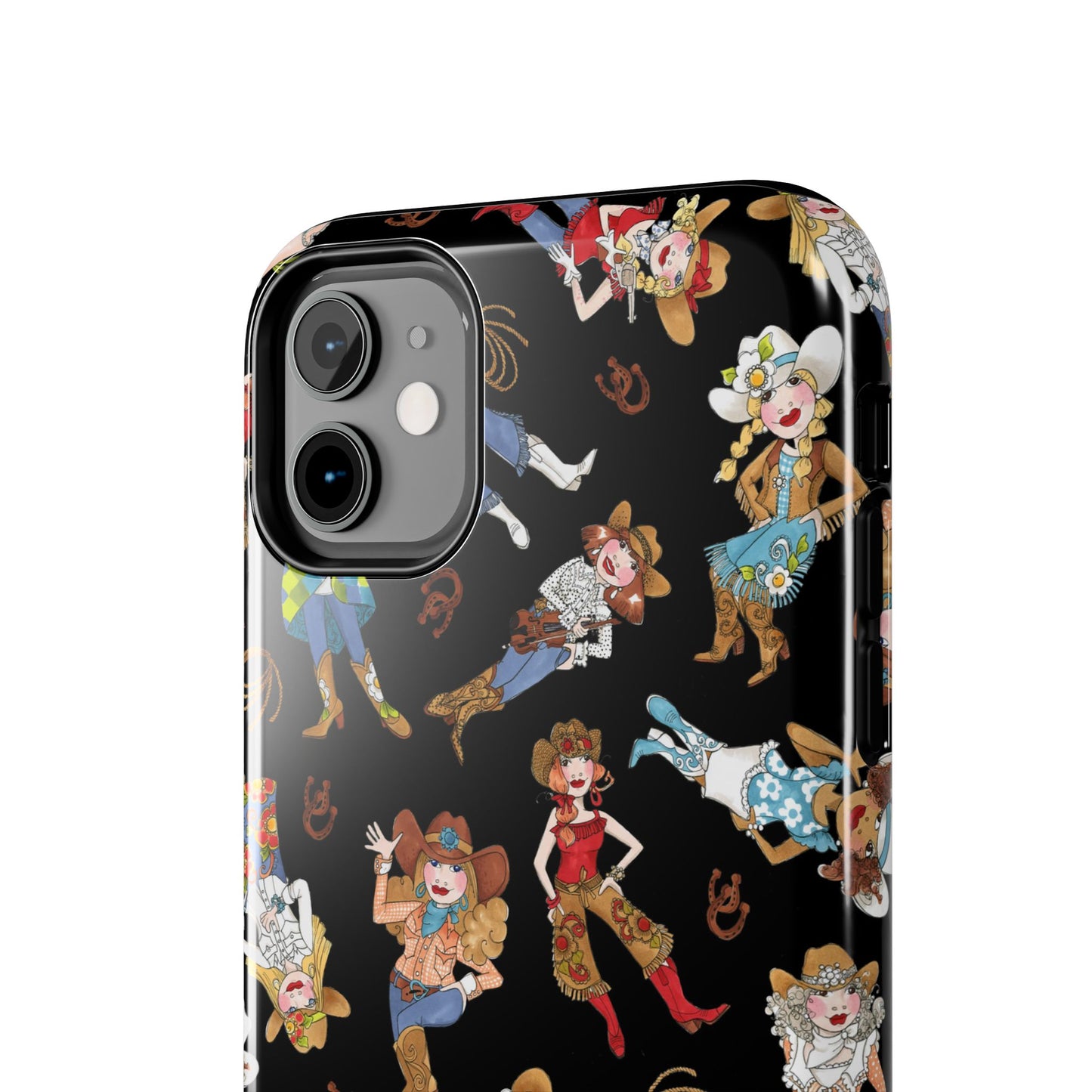 Tossed Cowgirls Black Phone Case
