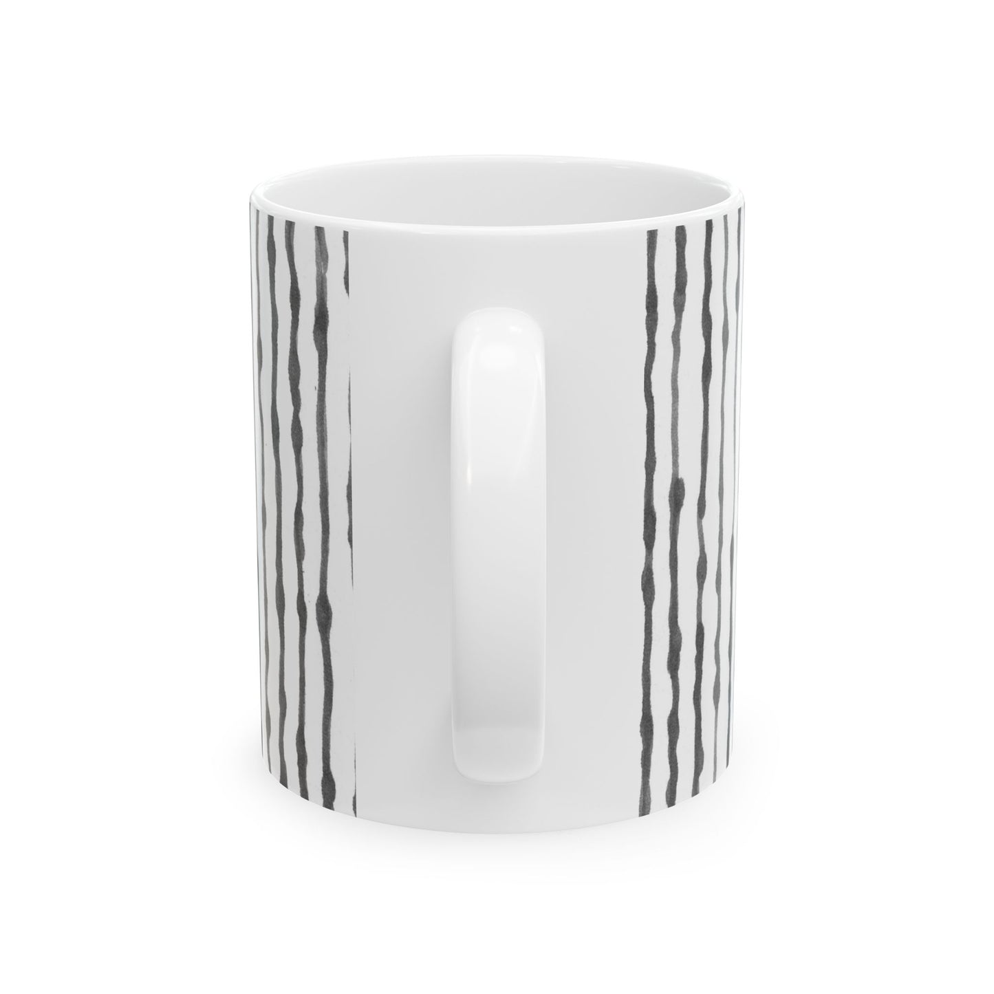 Faux Seersucker White / Charcoal Cup