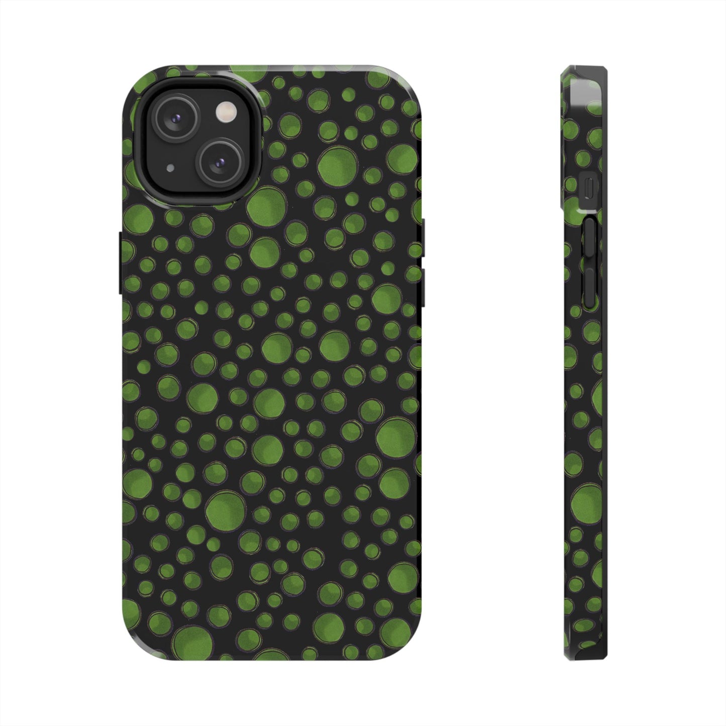 Dot Assortment Black / Green Phone Case