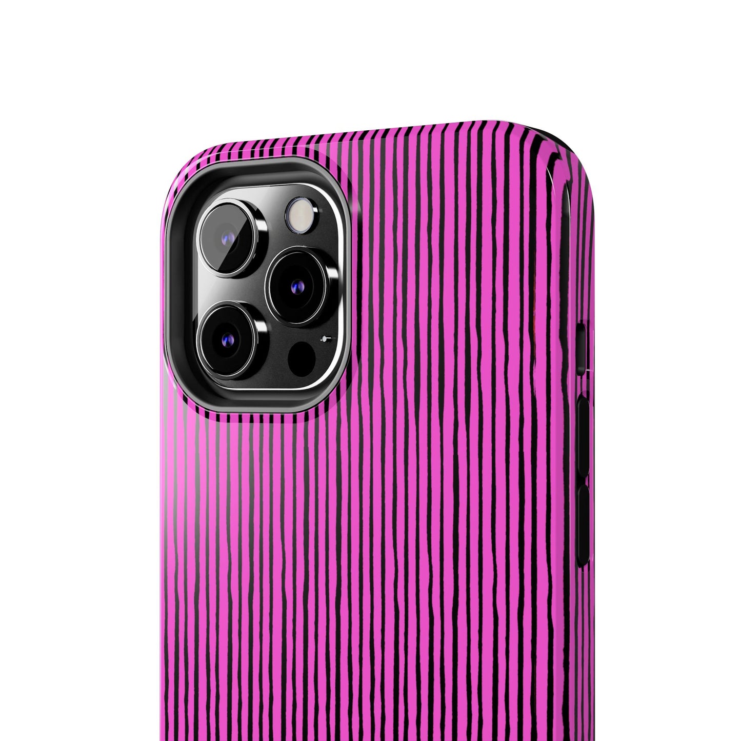 Quirky Pin Stripe Pink / Black Phone Case