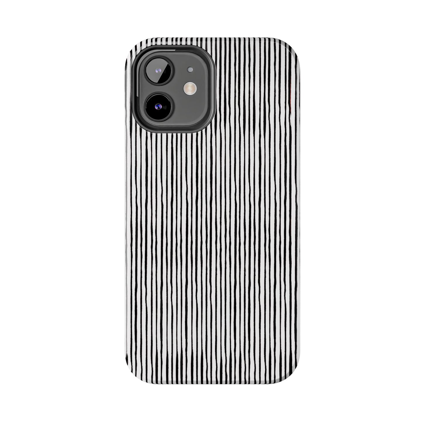 Quirky Pin Stripe White / Black Phone Case