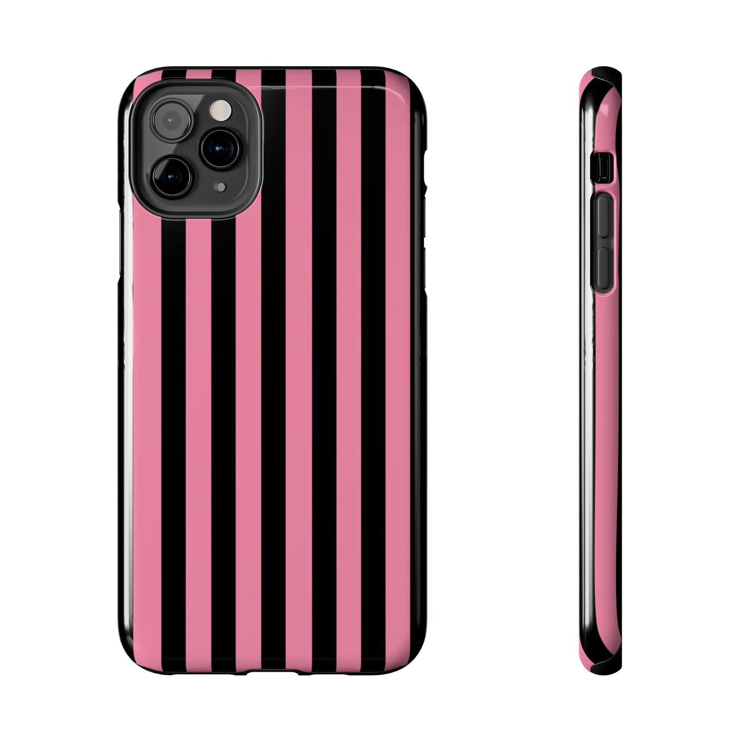Vertical Stripe Pink / Black Phone Case