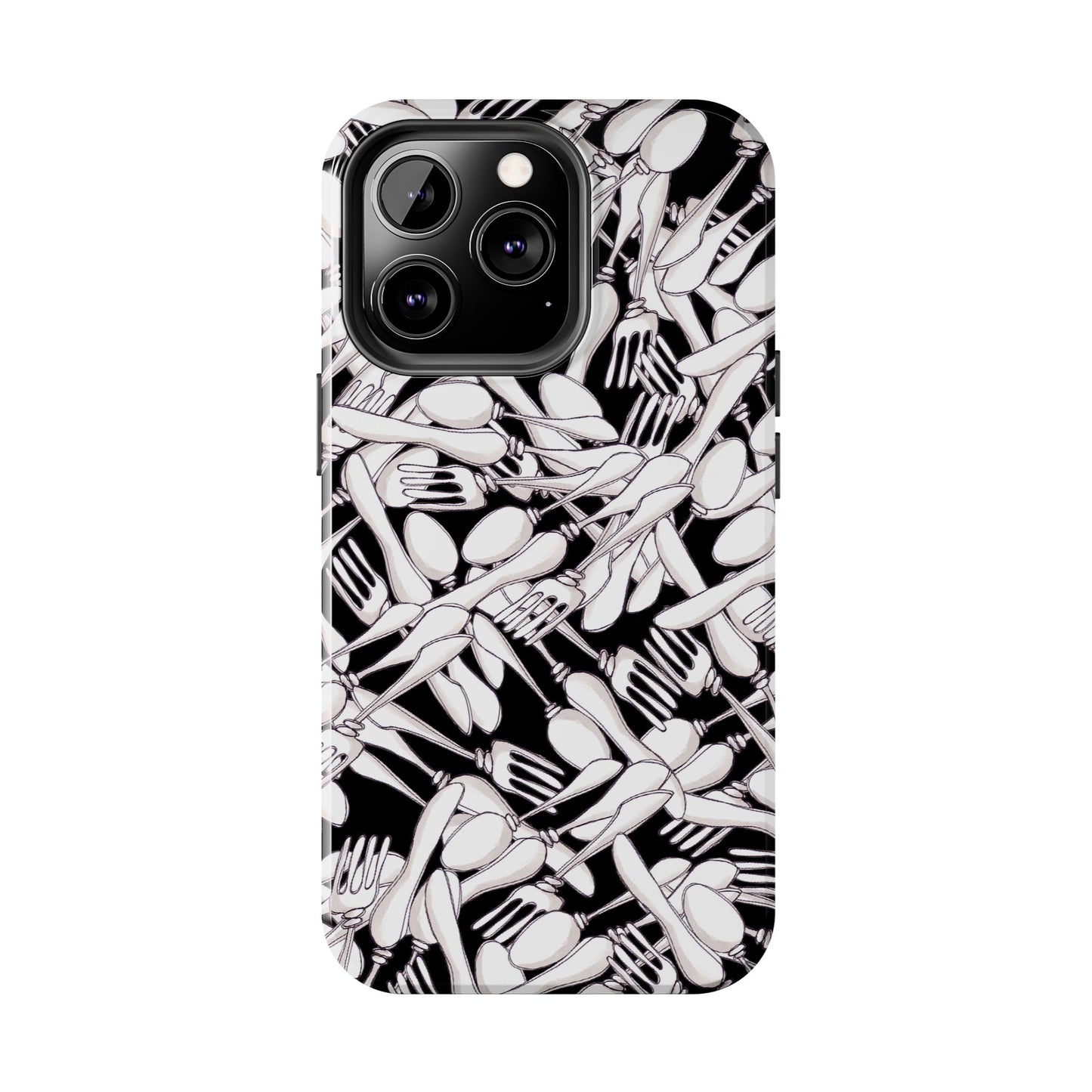 Silverware Wars Black Phone Case