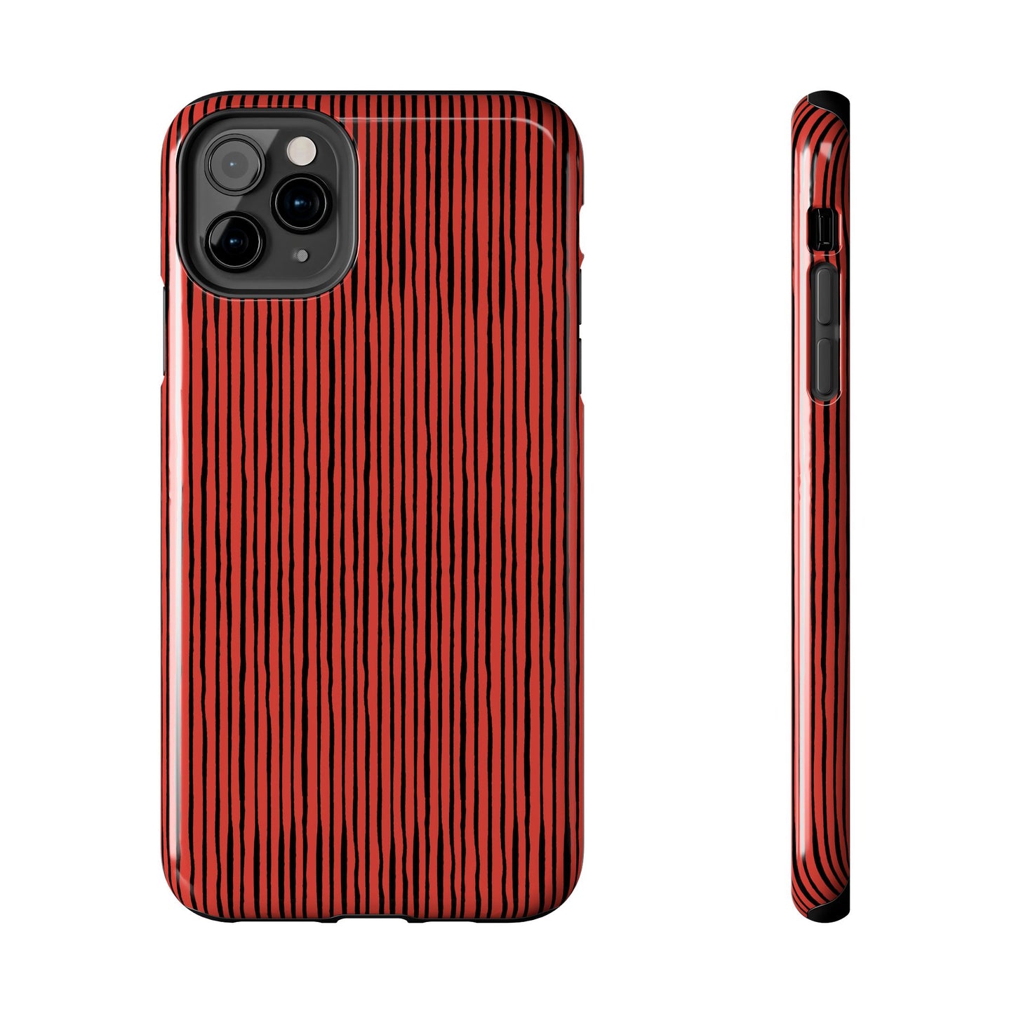 Quirky Pin Stripe Red / Black Phone Case