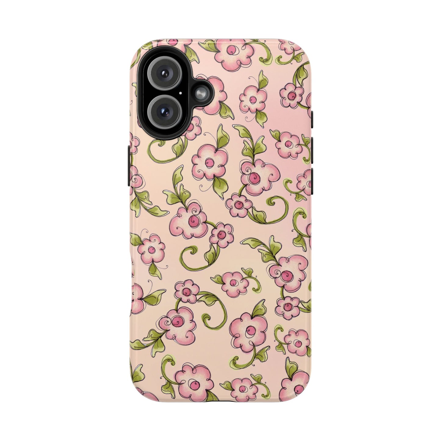 Scroll Daisies Peach / Peach Phone Case