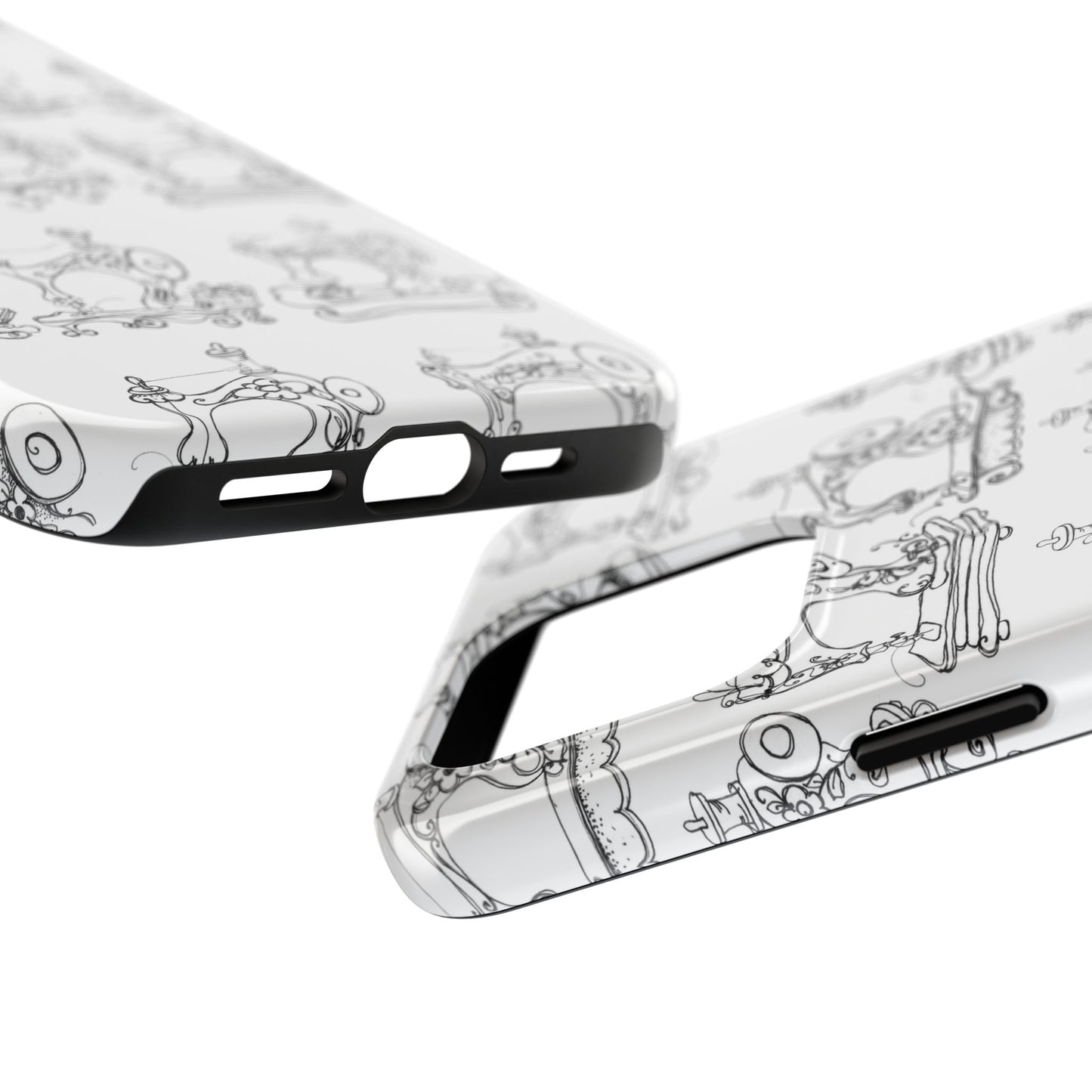 Sew Sew White / Black Phone Case