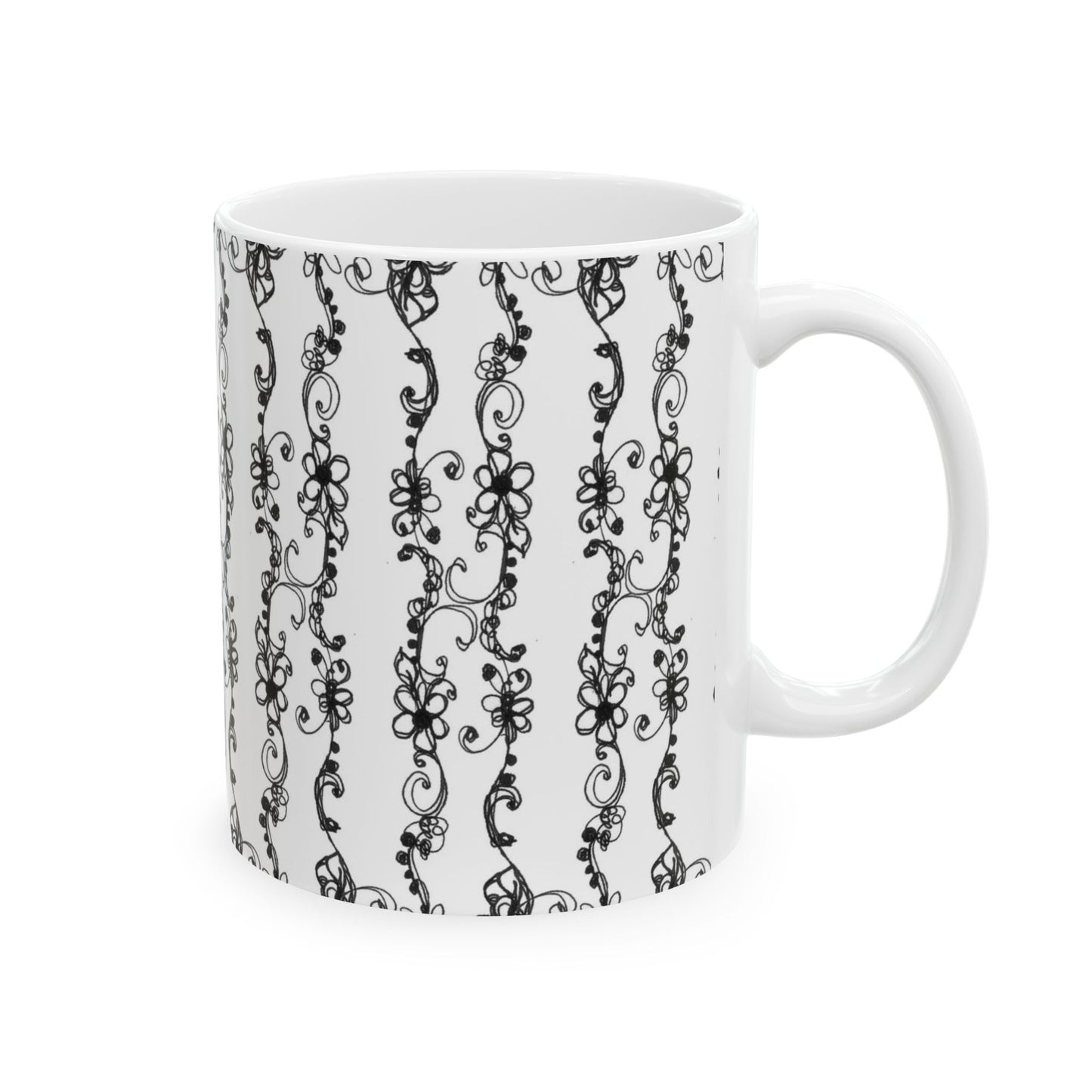Flower Scroll Stripe Cup