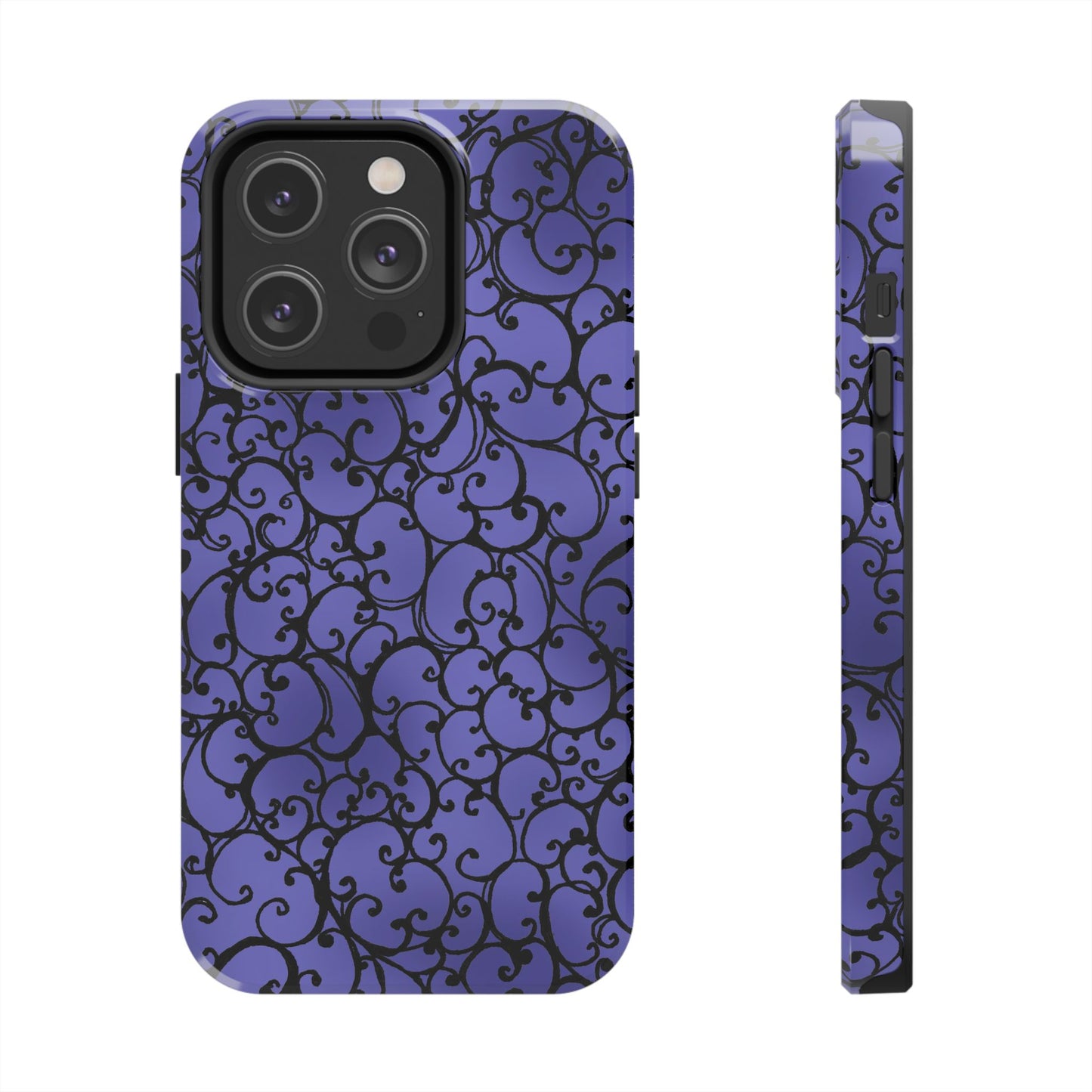 Scrollie Violet / Black Phone Case