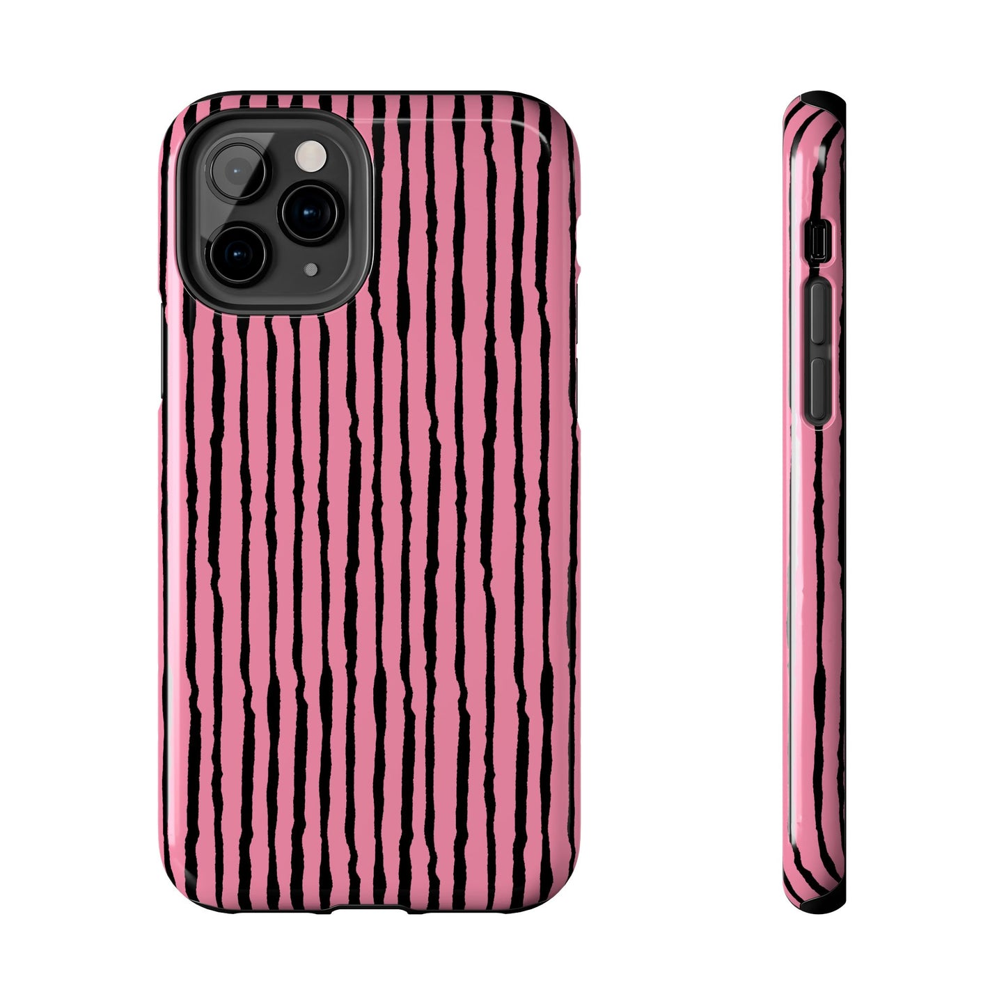 Sorta Stripe Pink / Black Phone Case