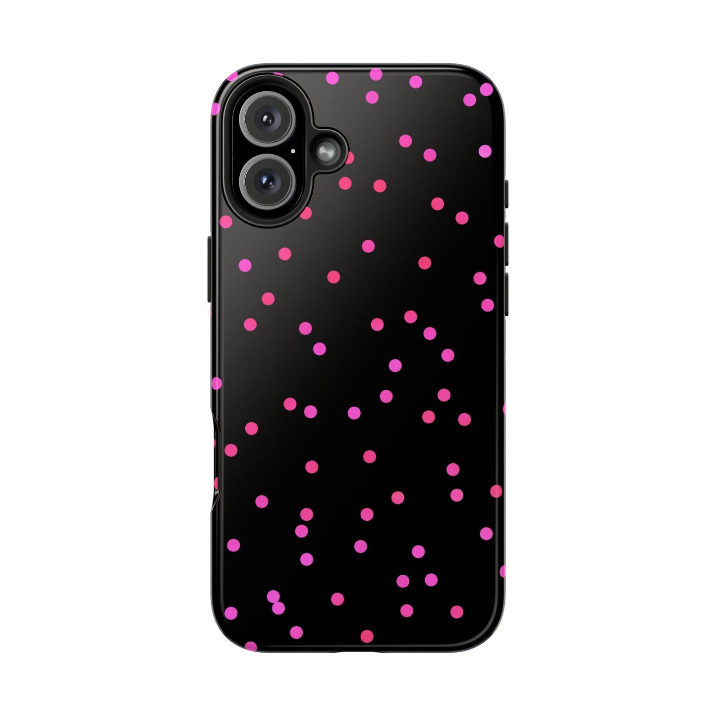 Space Dots Black / Cerise Phone Case