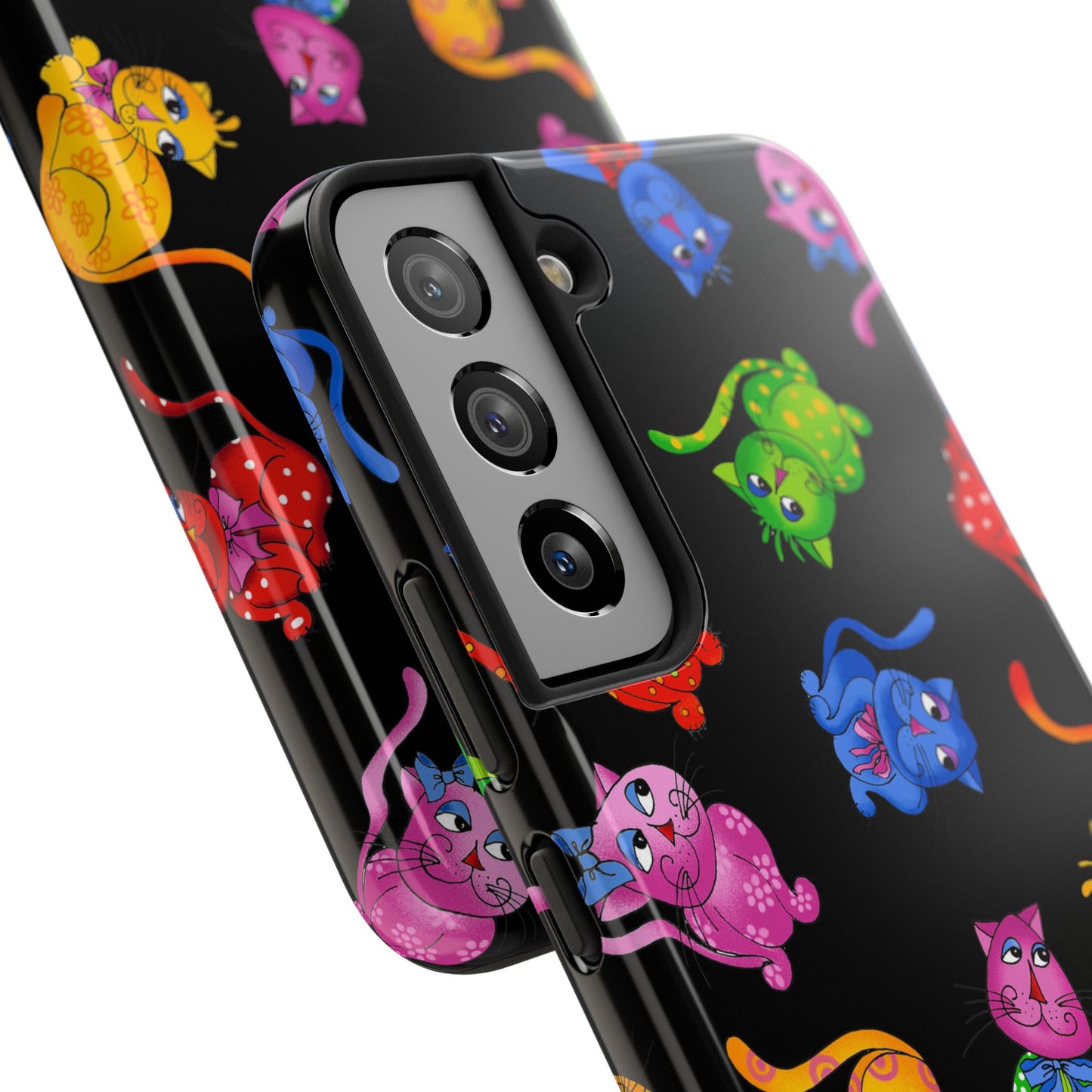 Tossed Cool Cats Black Phone Case