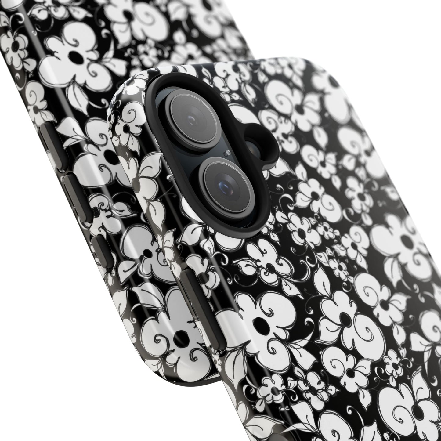 Dog Daisies Black Phone Case