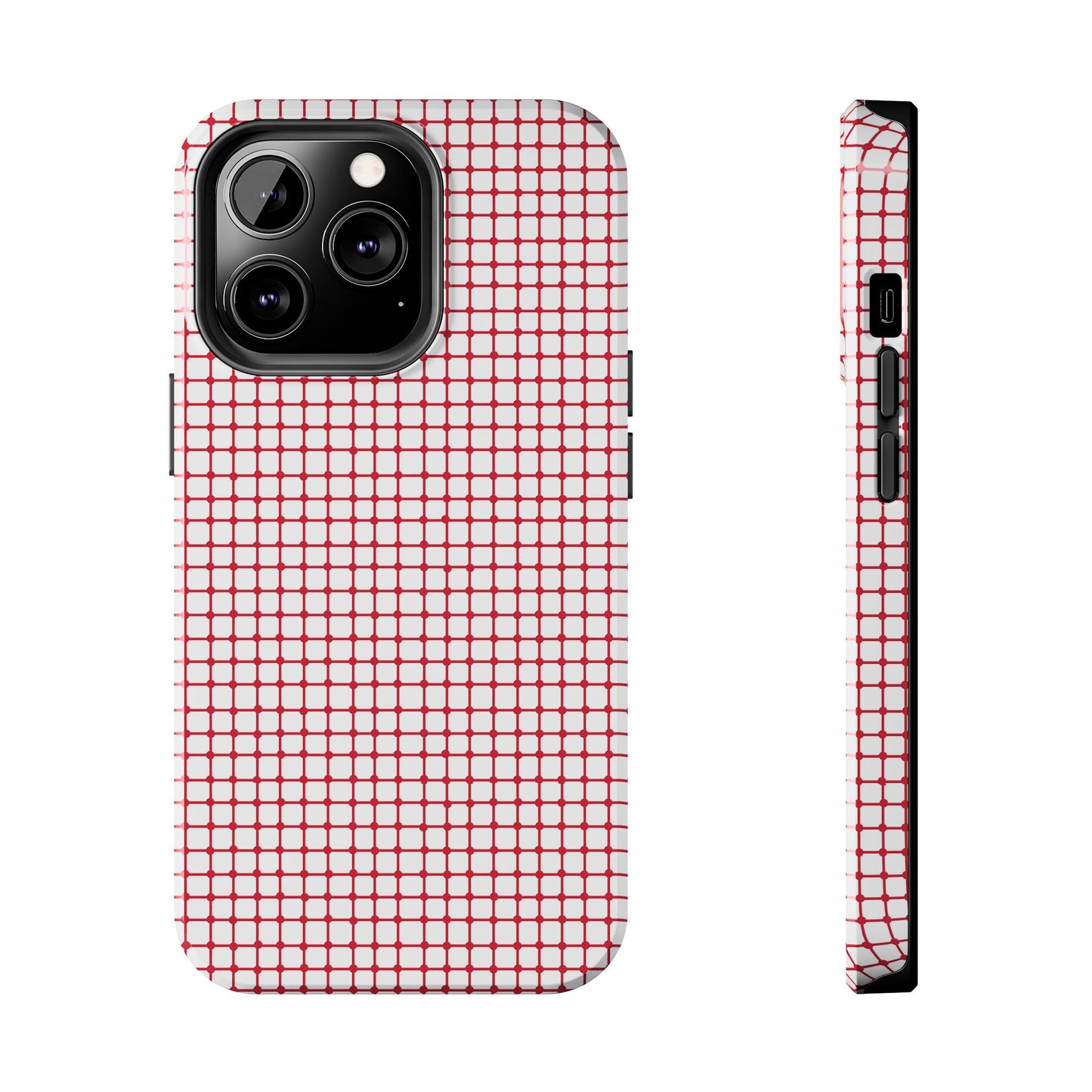 Dot Grid White / Red Phone Case