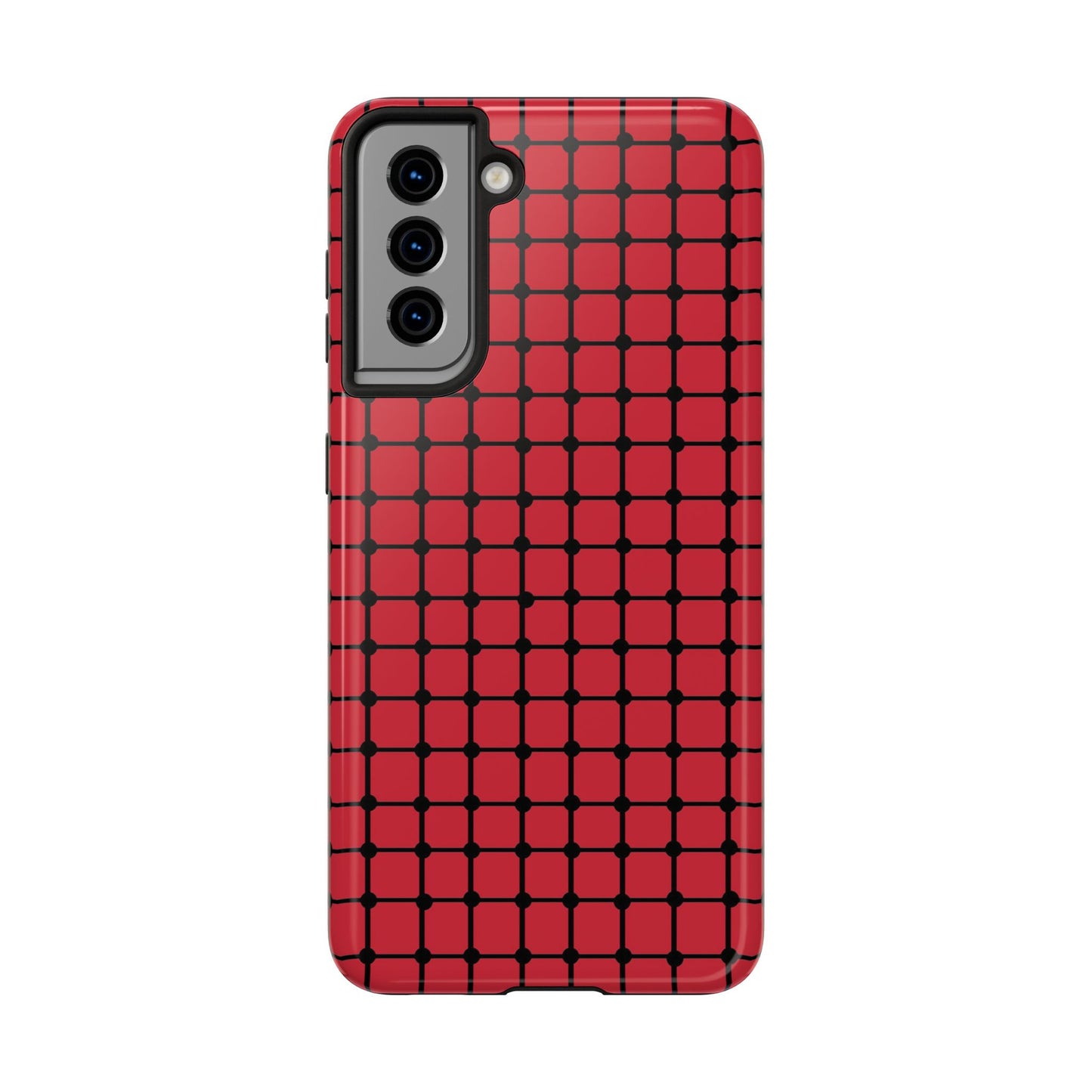 Dot Grid Red / Black Phone Case