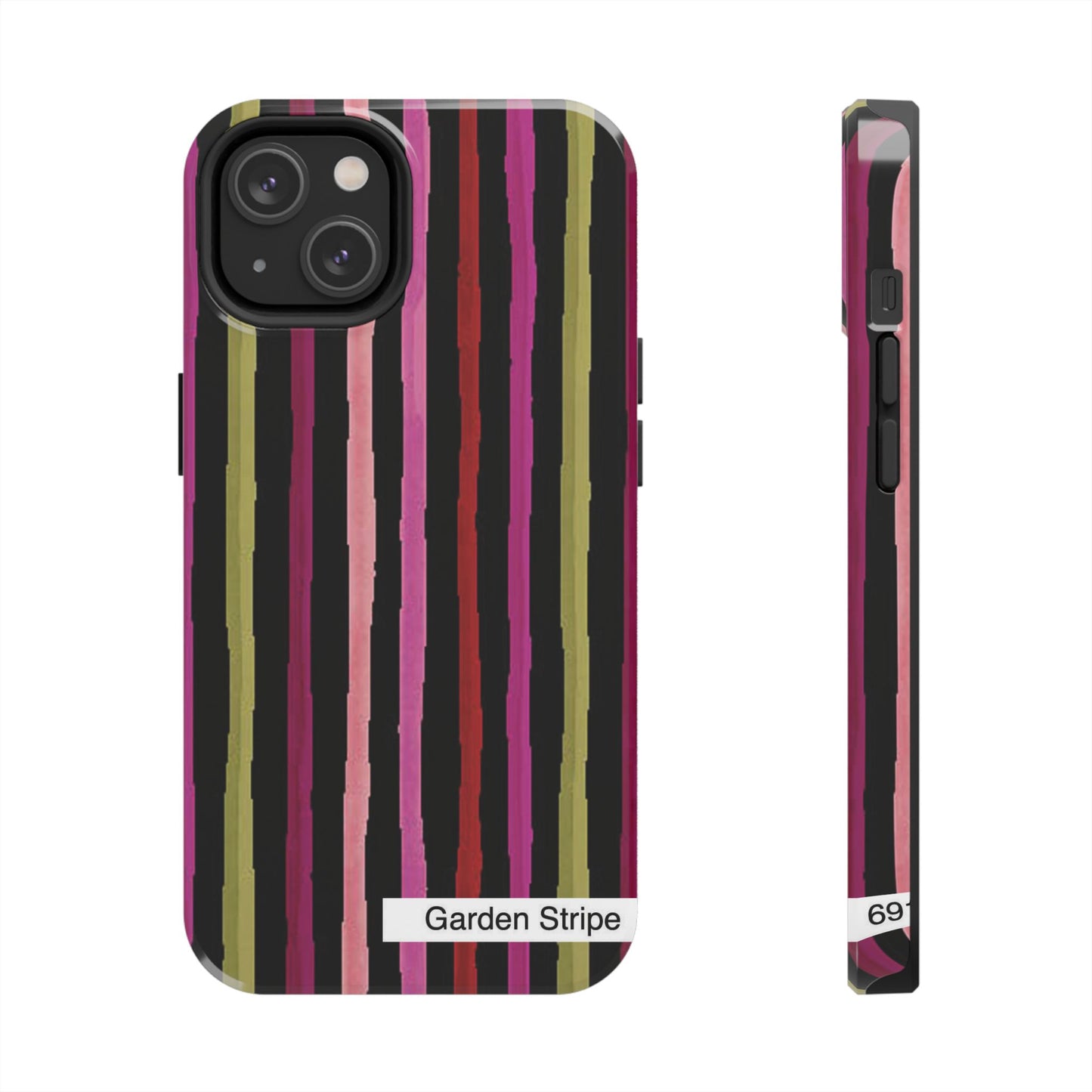 Garden Stripe Black Phone Case