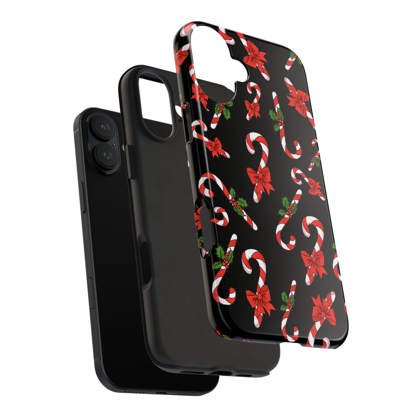 Candy Cane Crowd Black Phone Case