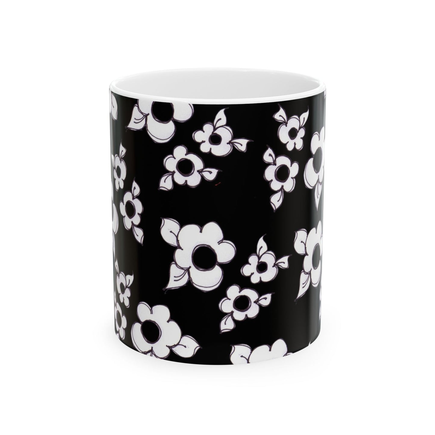 Daisy Cluster Black / White Cup
